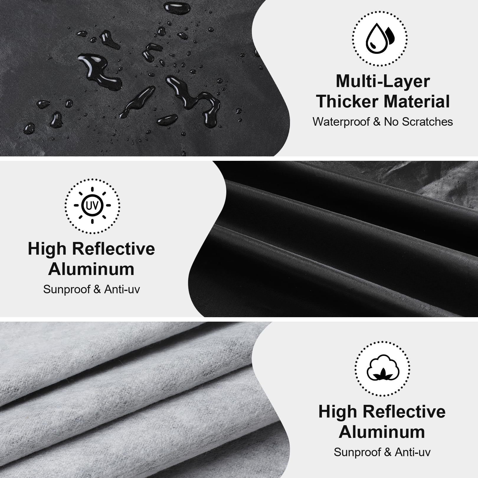 Sailnovo Car Cover Waterproof All Weather,7 Layers Heavy Duty Full Exterior Cover Snow Sun Uv (Pe+Cotton, A11 Fit Large Sedan-Le