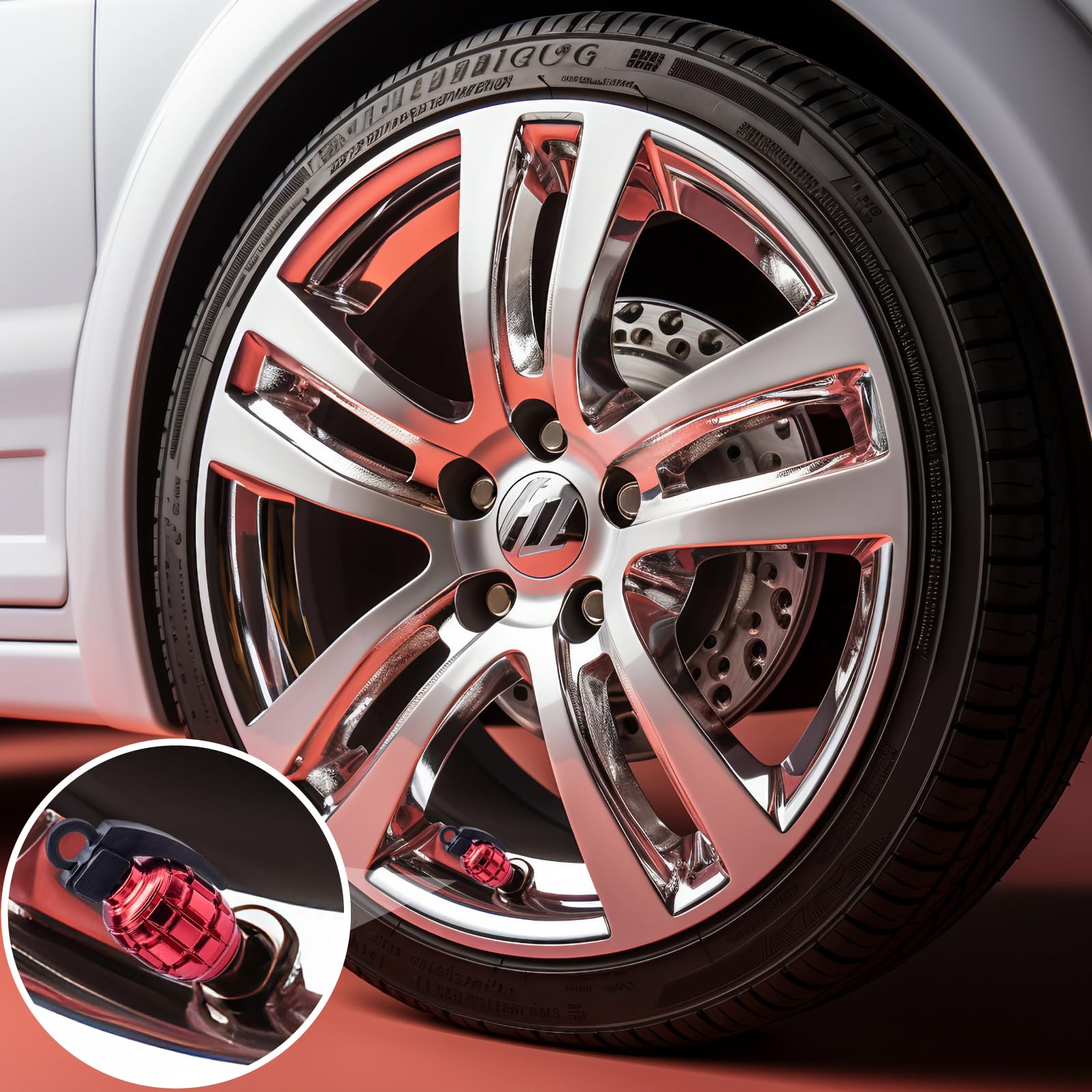 Meajoo 8Pcs Tire Valve Stem Caps, Aluminium Alloy Tire Valve Stem Covers Universal Car Wheel Tire Valve Caps For Cars, Trucks, S