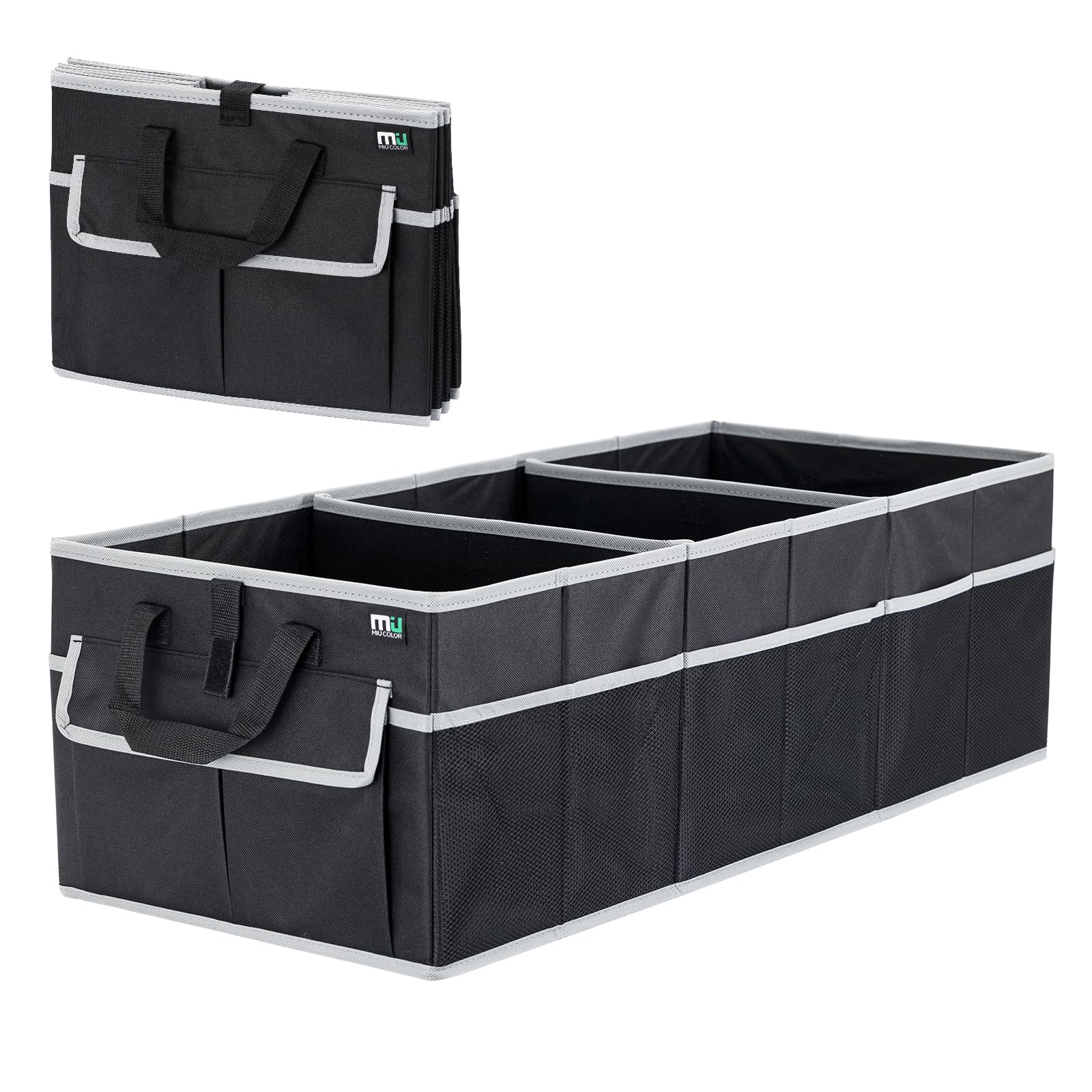 Miu Color Trunk Organizer For Suv (Black Gray, Large)