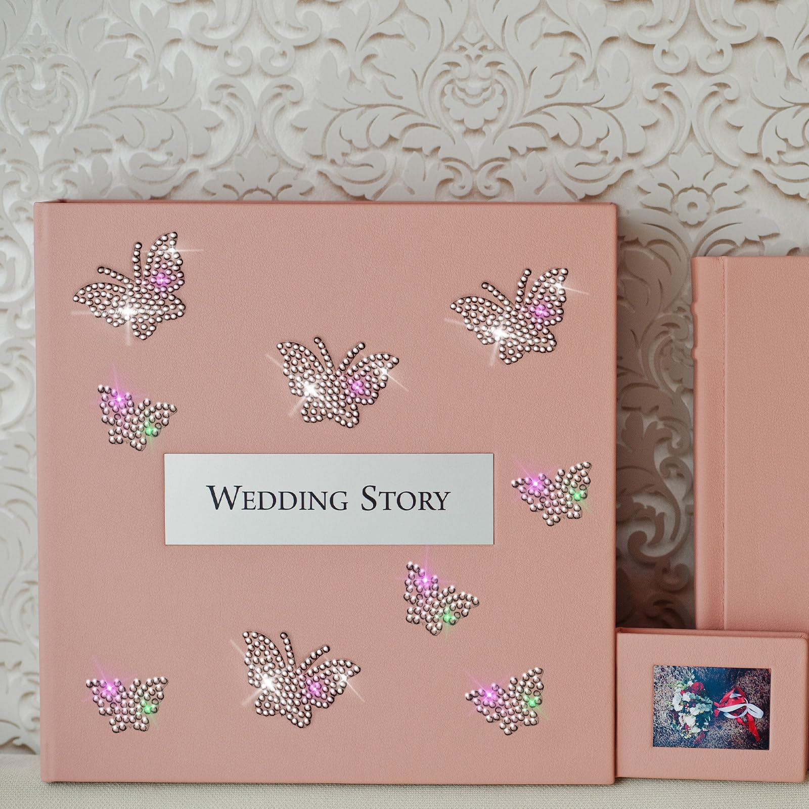 56 Pcs Rhinestone Butterfly Stickers Glitter Bling Butterfly Decals Crystal Self Adhesive Sticker For Christmas Handicrafts Holi