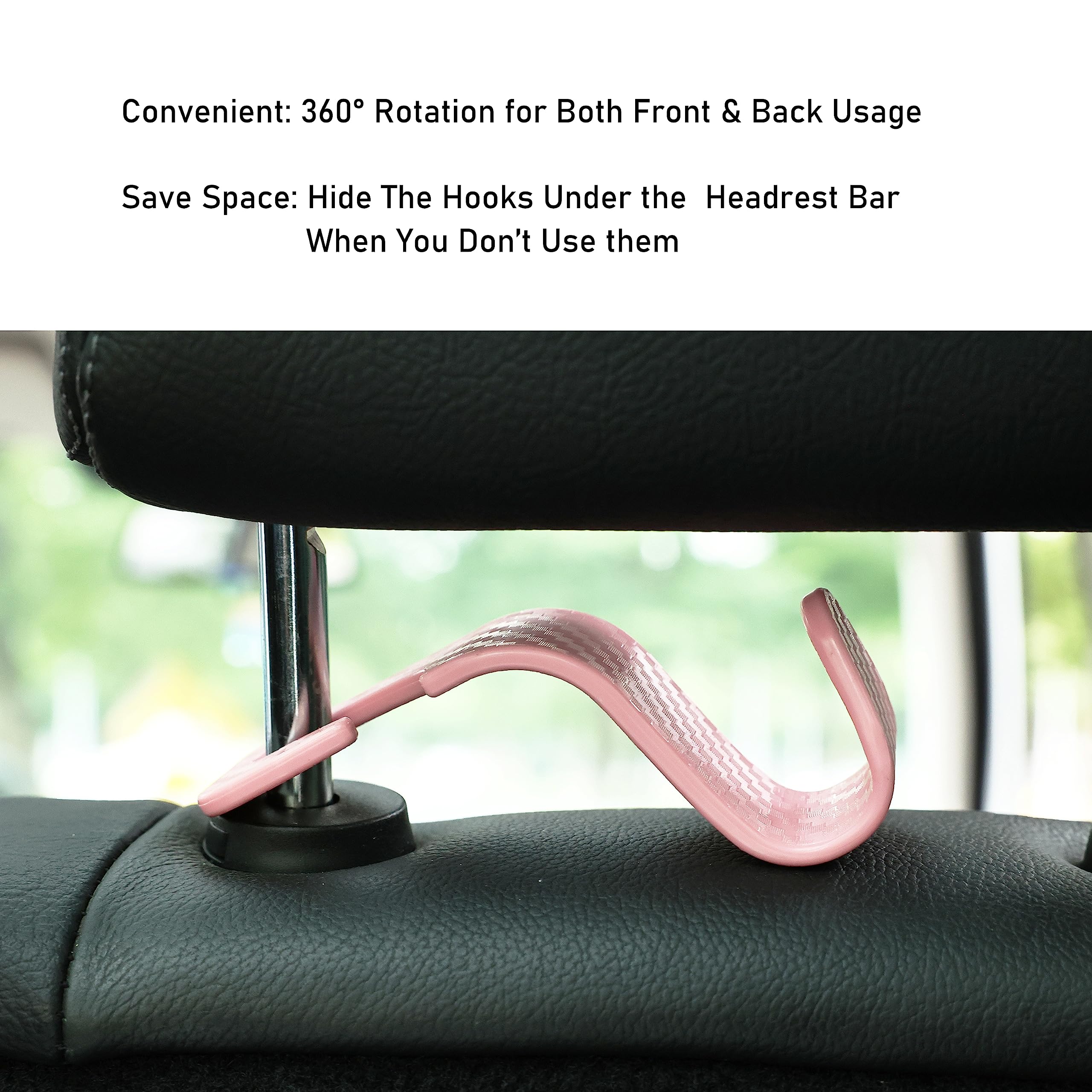 Toiyason Car Seat Headrest Hook Universal Vehicle Seat Hook Hangers Interior Storage Organizer for Purse Handbag Coats Umbrellas