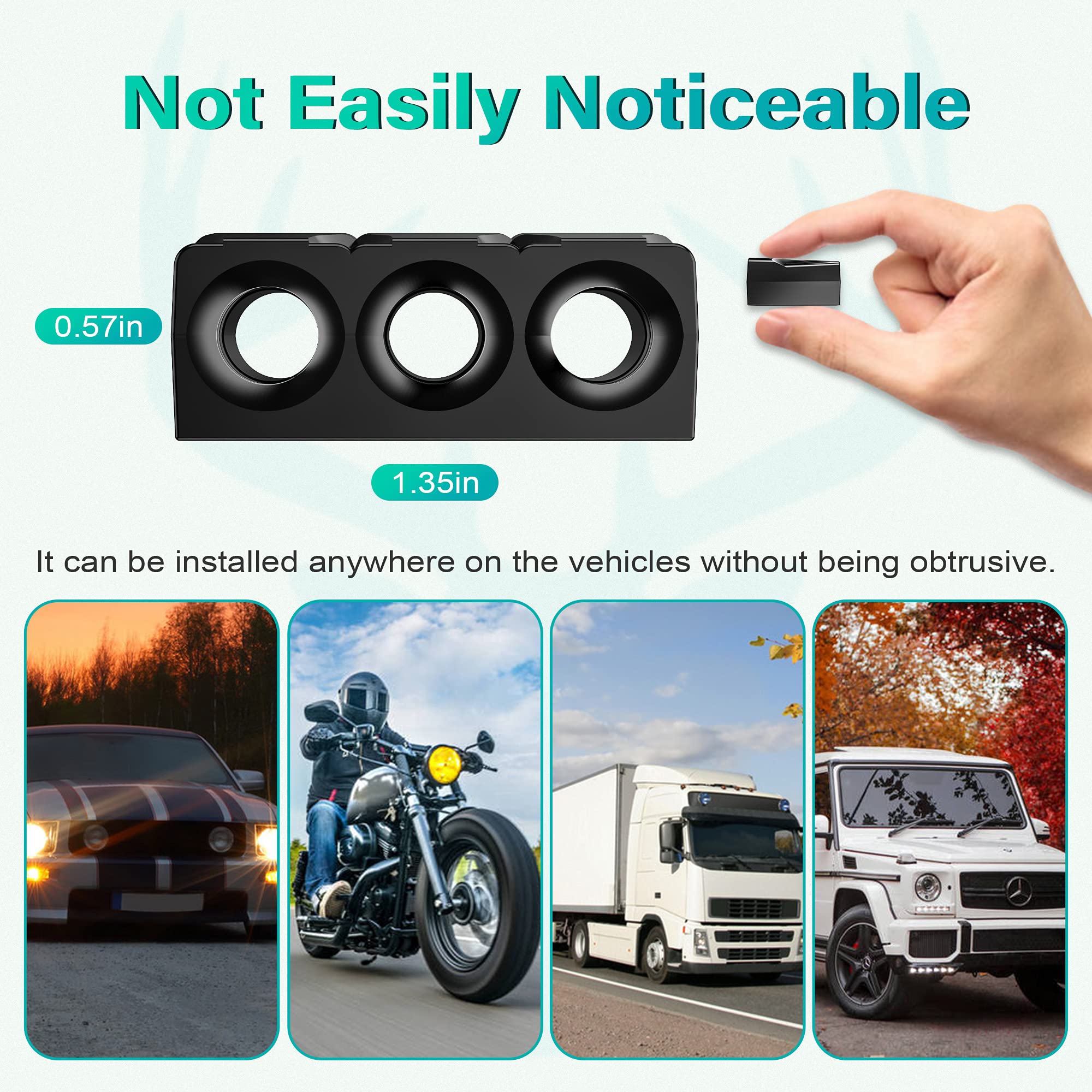 Elook Upgraded Deer Whistles For Car, Deer Horn For Car, Save Deer Whistle For Vehicles, Trunks, Motorcycle, Three-Horn, 2 Pack