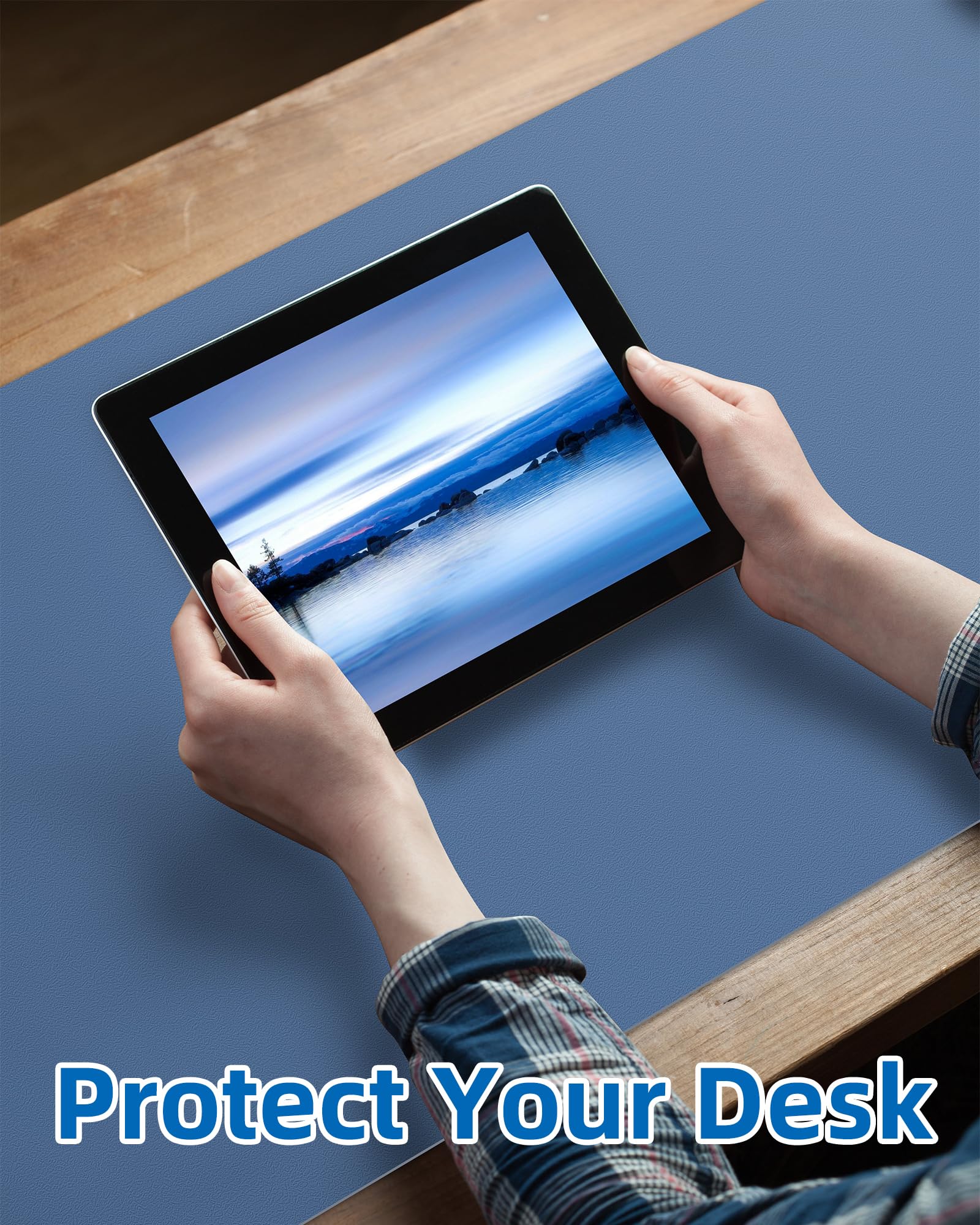 Leather Desk Pad Blotter,Mouse Pad,Office Desk Mat, Non-Slip Pu Leather Desk Mat,Large Desk Mat,Waterproof Keyboard Mat For Offi