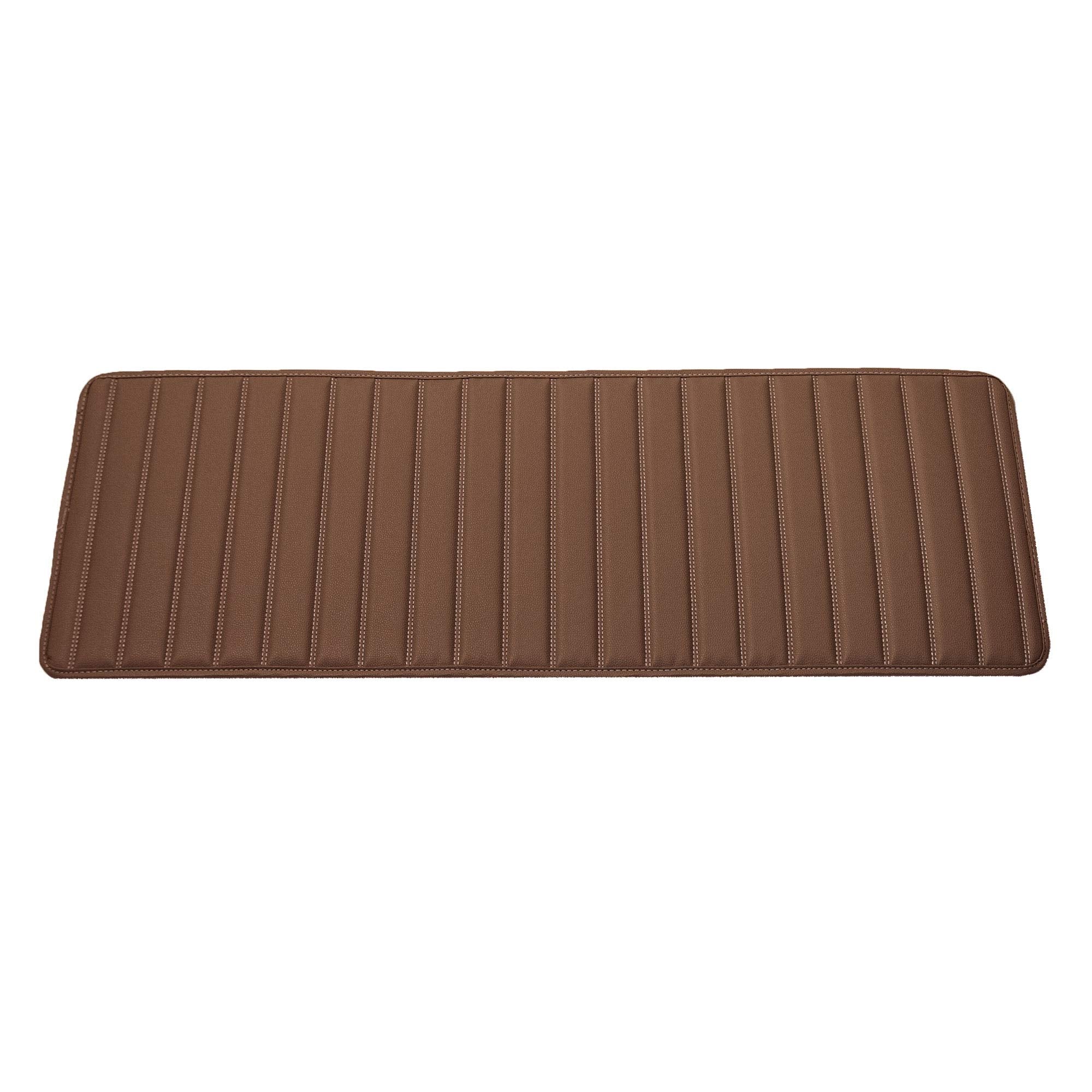 Fh Group F16500 Deluxe Heavy-Duty Faux Leather Multi-Purpose Cargo Liner, Striped, 14   , Brown Color W. Gift- Fit Most Car, Tru