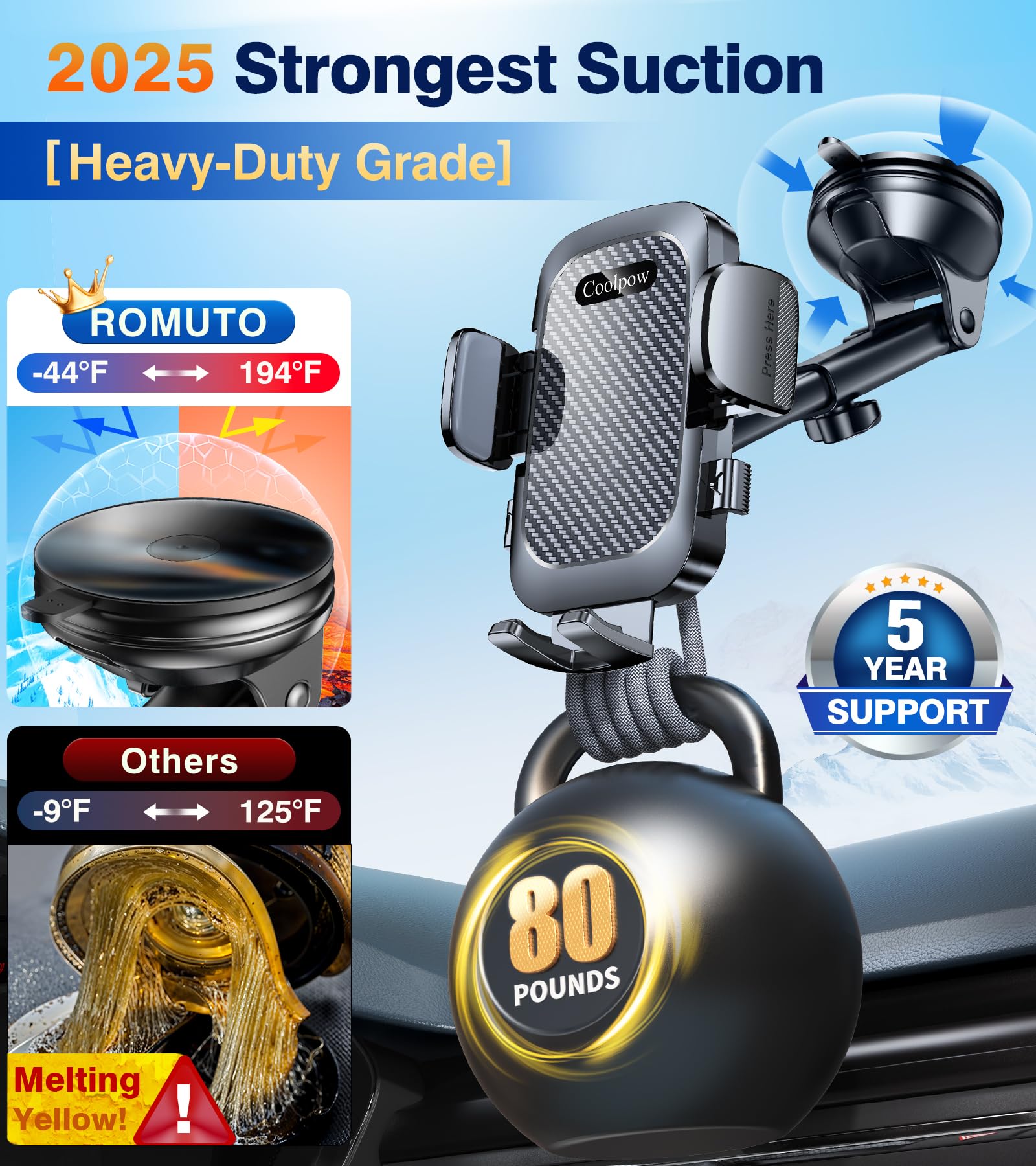 Car Phone Holder Mount?Window + Vent +Dash?Windshield Phone Mount for Car?360Rotation?Suction Cup Phone Mount for Truck Stand Da
