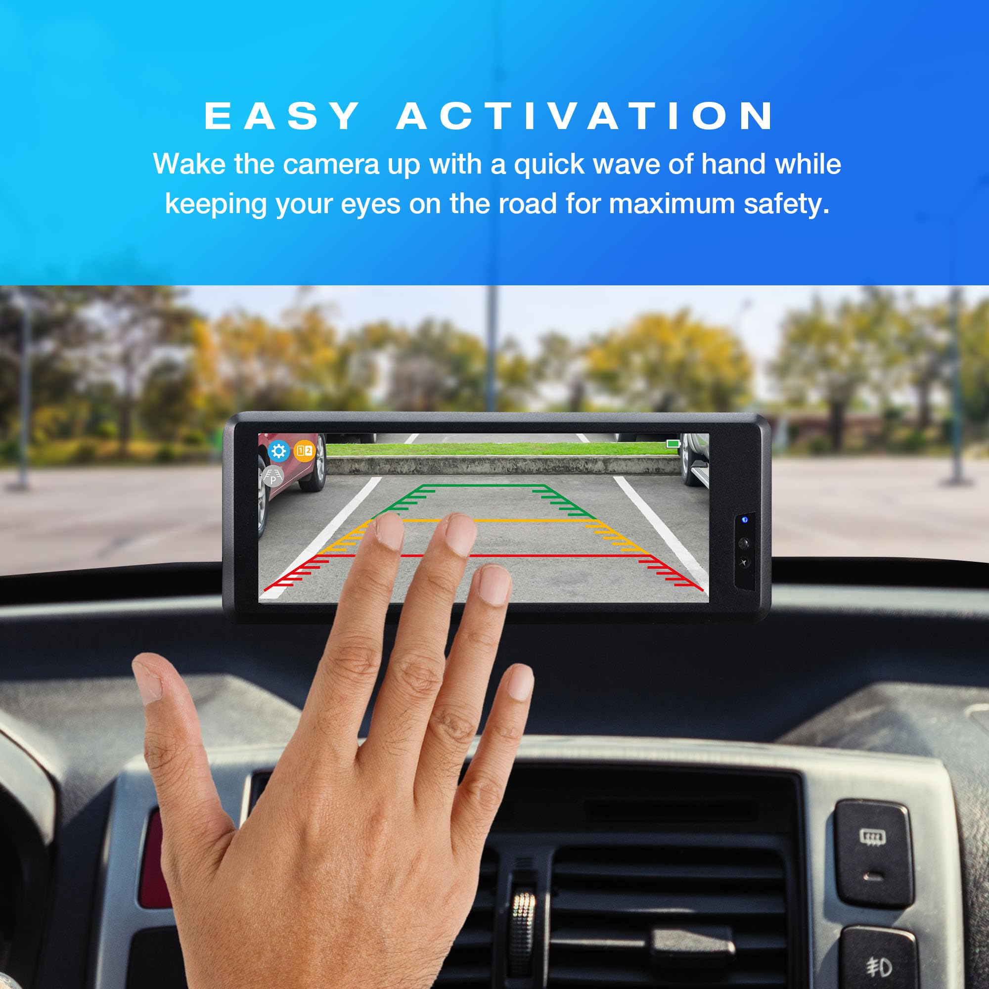 Type S | Vehicle Wireless Backup Camera License Plate Frame, Extra Long Battery Life With Solar Powered Charging, Waterproof, Po