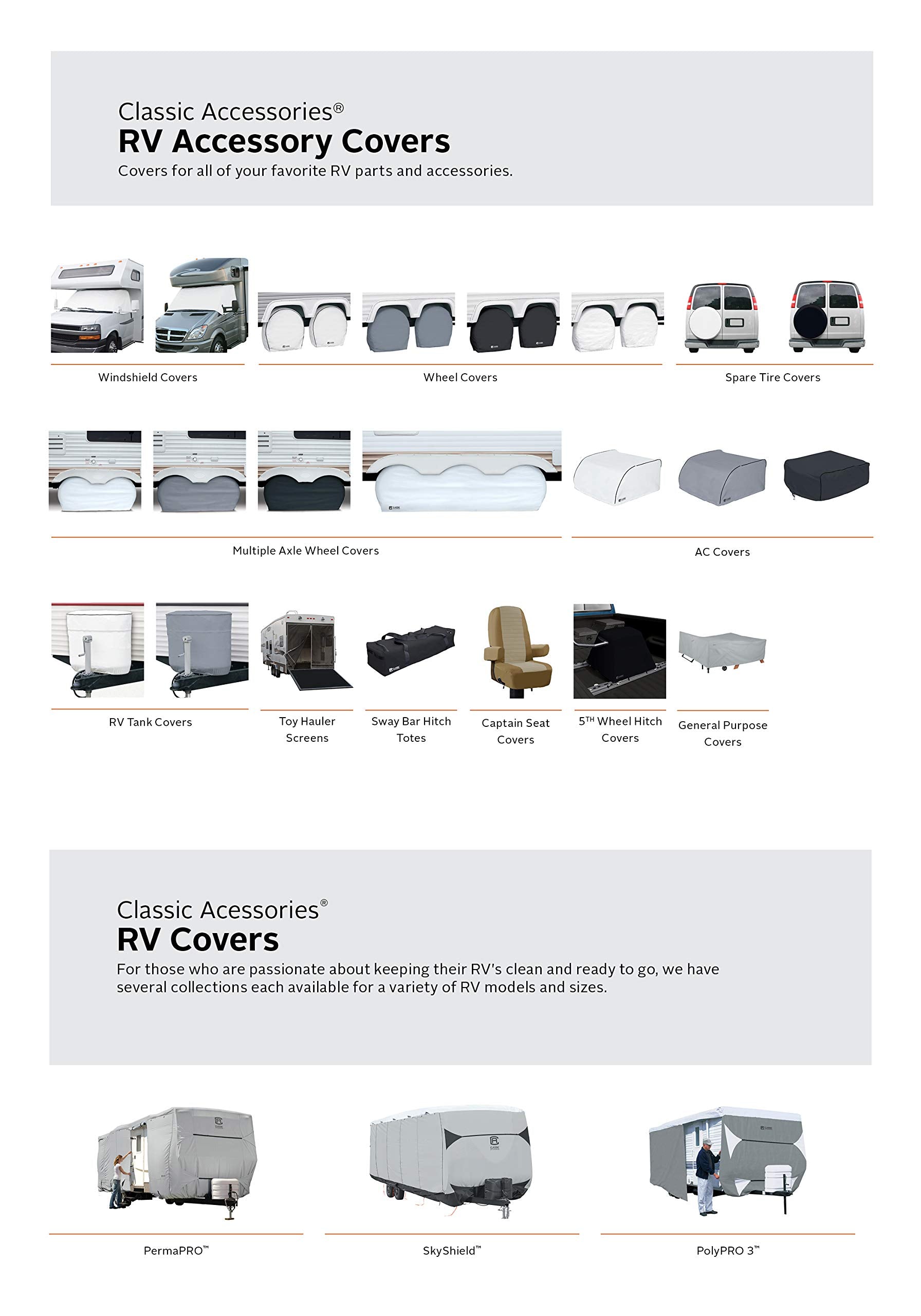 Classic Accessories Over Drive Toy Hauler Screen, Rear Opening 90.5''H, RV Cover, Camper Cover, Travel Trailer Cover