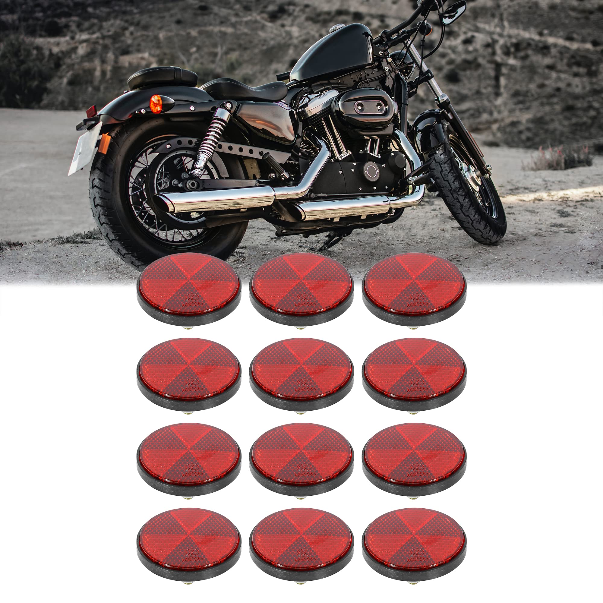 F Fierce Cycle 6 Pair M6X1.0 Red Plastic Universal Screw Mount Reflective Warning Reflector For Motorcycle Bike