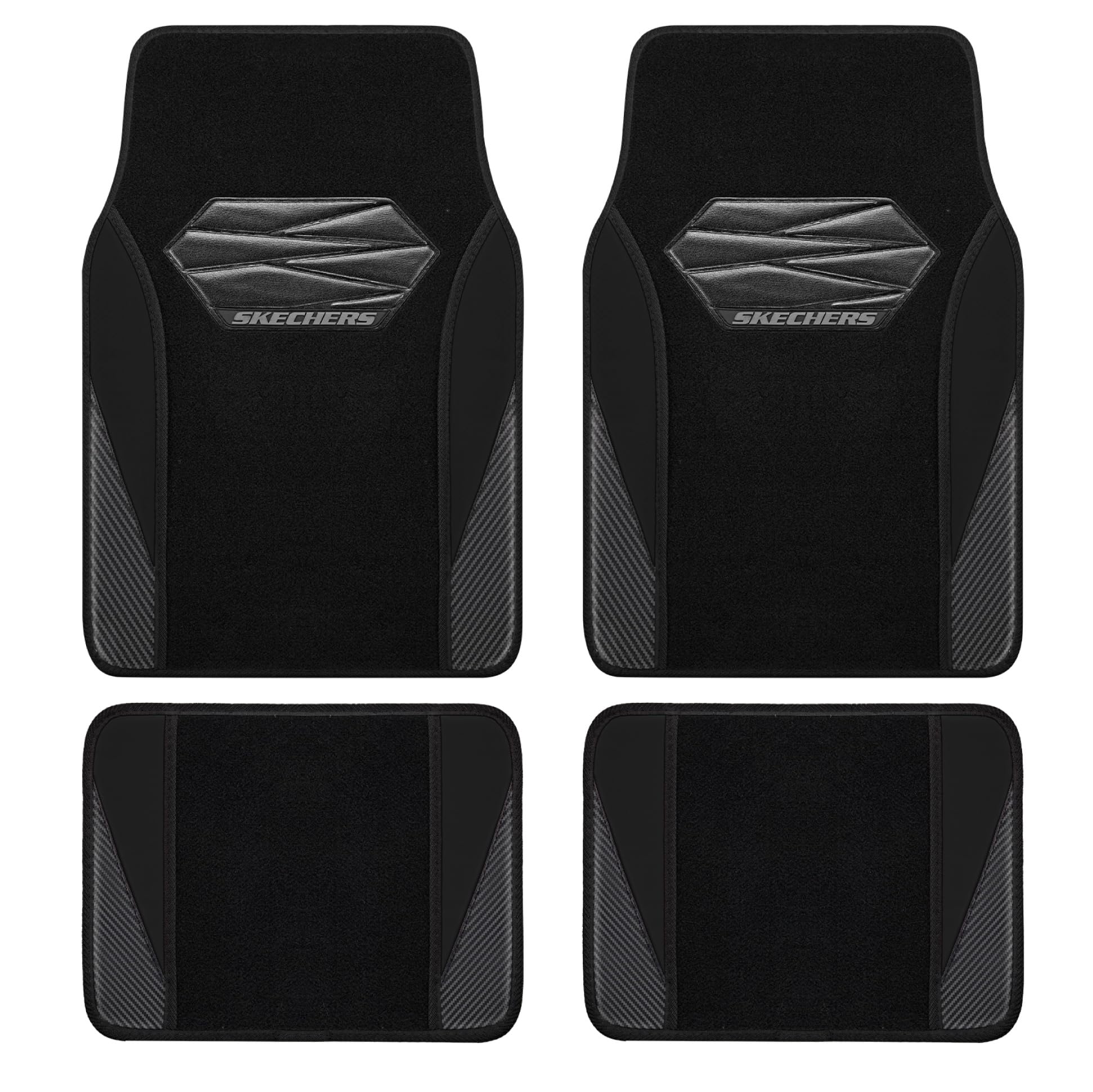 Skechers Car Floor Mats,Waterproof Universal Fit Car Mats,Faux Leather Car Floor Mats,Carbon Floor Mats for Cars with Anti-Slip 