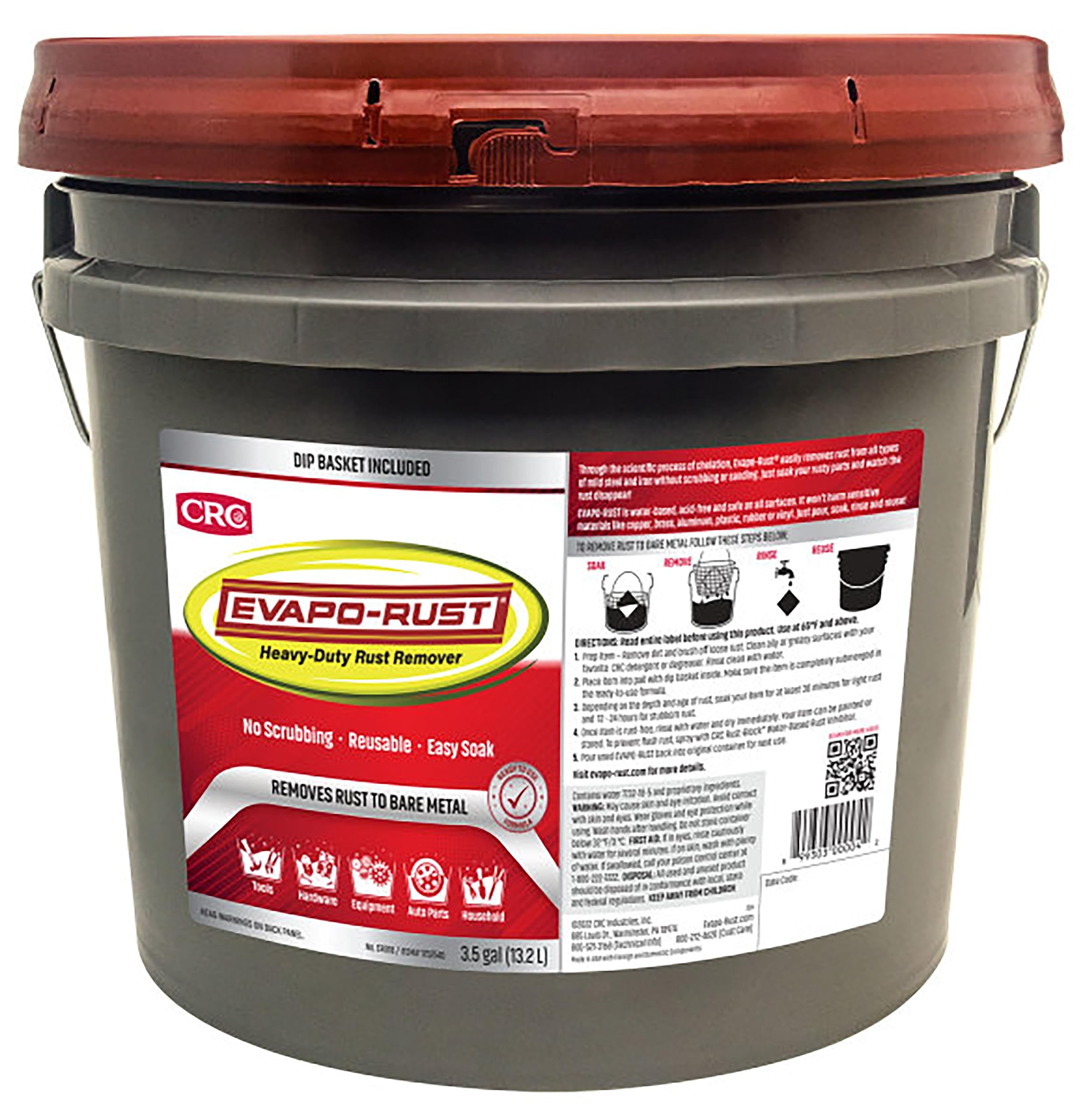Evapo-Rust The Original Heavy Duty Pail Rust Remover, Water-Based, 3.5 Gallons