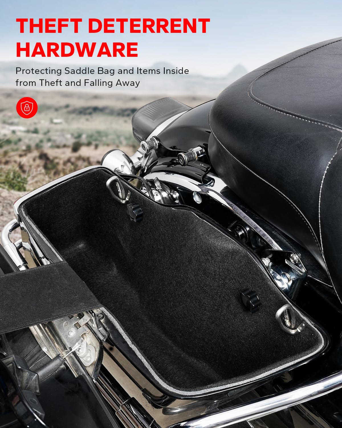 Amazicha Saddlebag Locks Upgraded Theft Deterrent Saddle Bag Bolts Mounting Hardware Compatible For Harley Davidson Touring Street Glide, Electra Glide, Road King, Road Glide 1988-Later