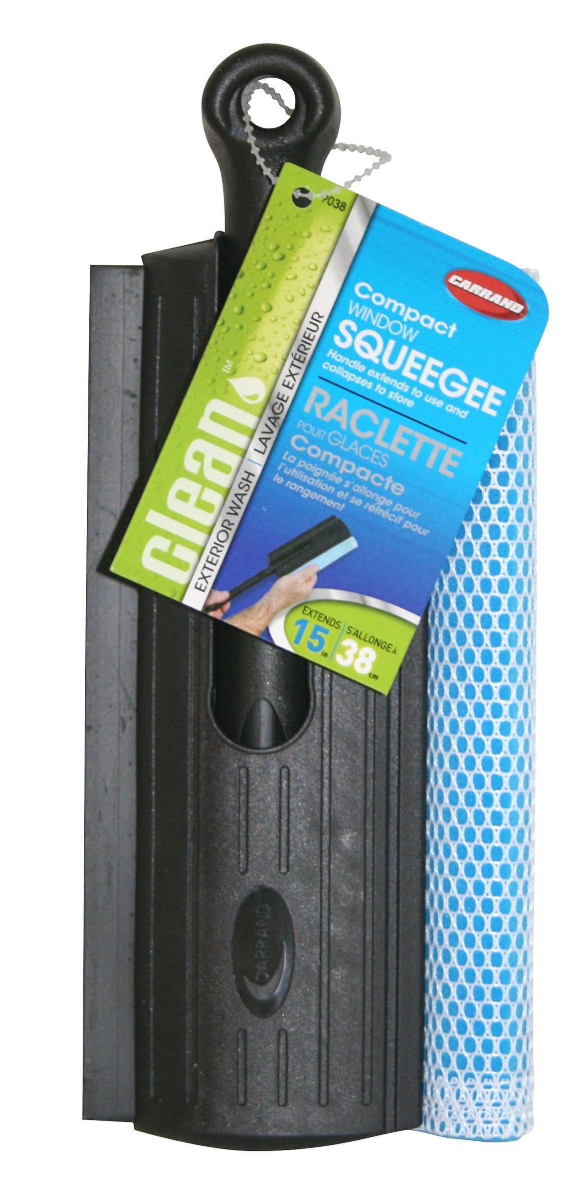 Carrand 9038 8'' Compact Folding Squeegee , Black