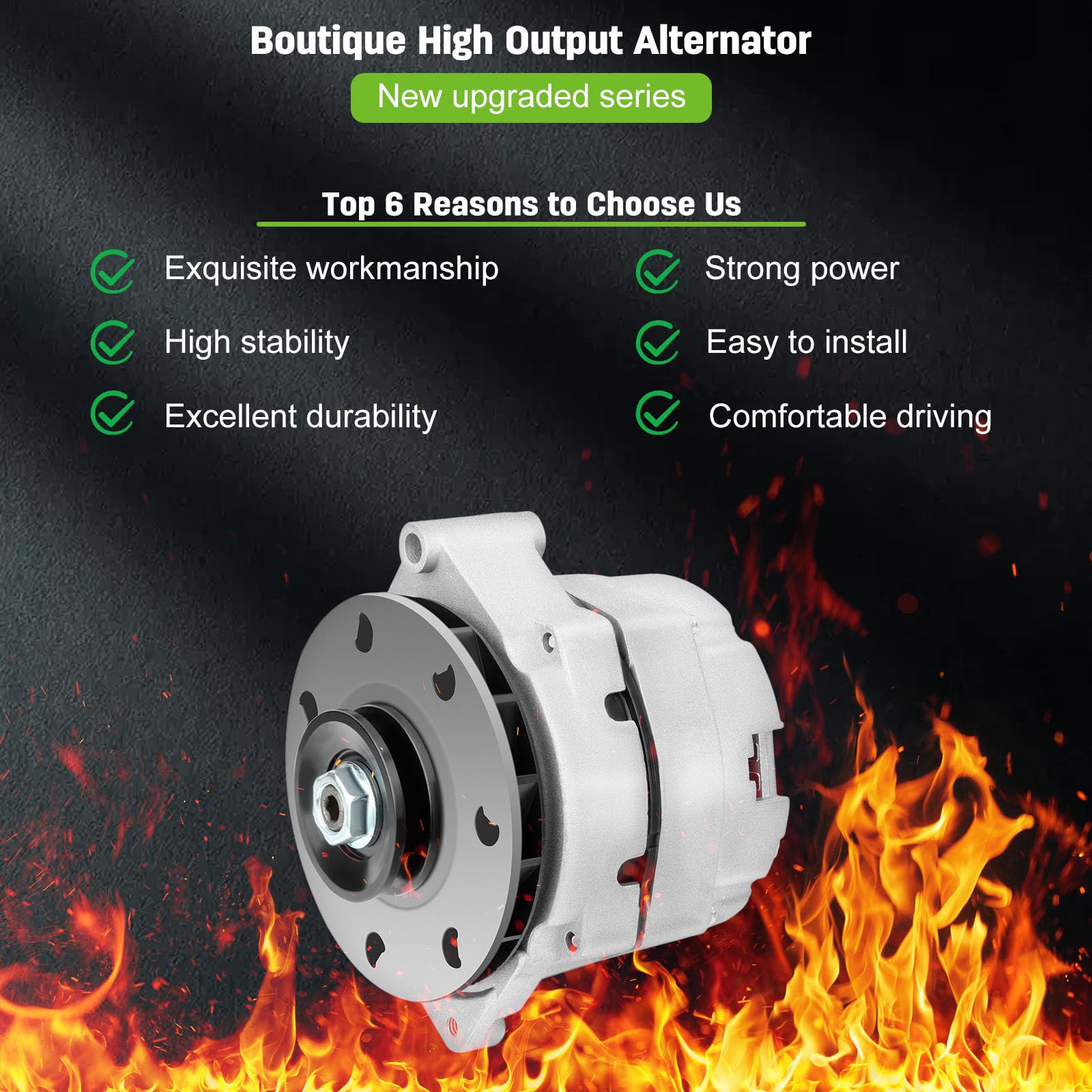 140Amp High Output High Amp Alternator Fits For Delco 12Si 1-Wire One Wire 7273-12