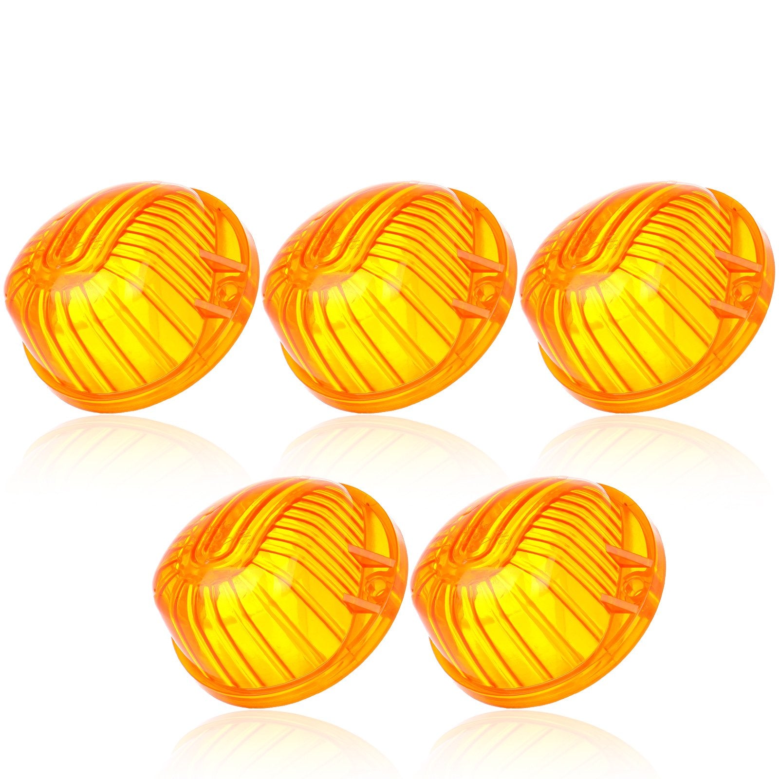 Cciyu 5 Amber Round-Shape Cab Marker Light 9069A Lens For Chevrolet Truck Pickup 1973-1991 For Chevrolet K30 Pickup K20 Suburban