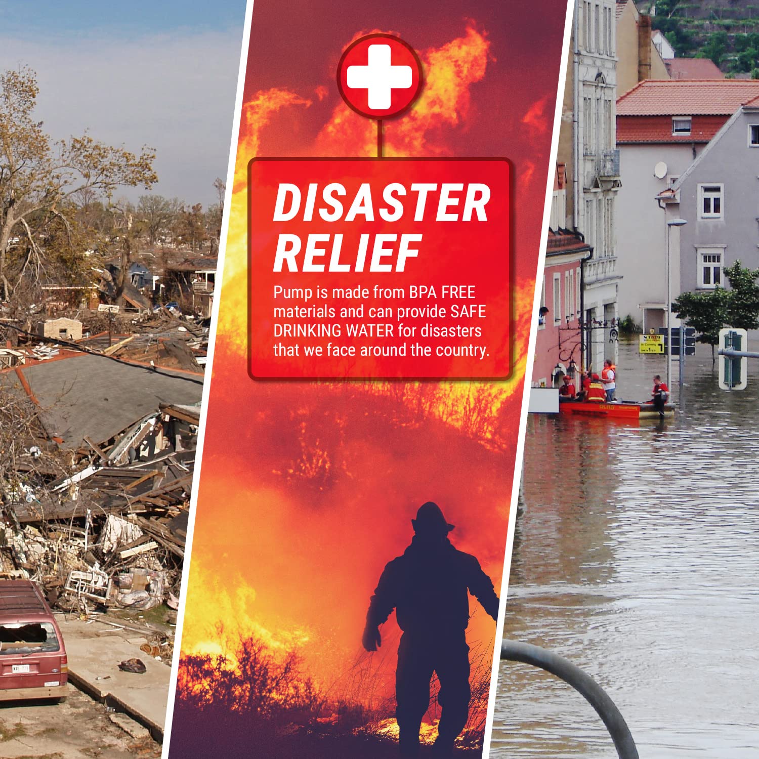 Tera Pump Drum Barrel Pump - Heavy Duty Bpa-Free Water Pump For Emergency Essentials Disasters (No Batteries Or Electricity Required), Fast Transfer 55 Gallon And Drinking Water W/Adjustable Length