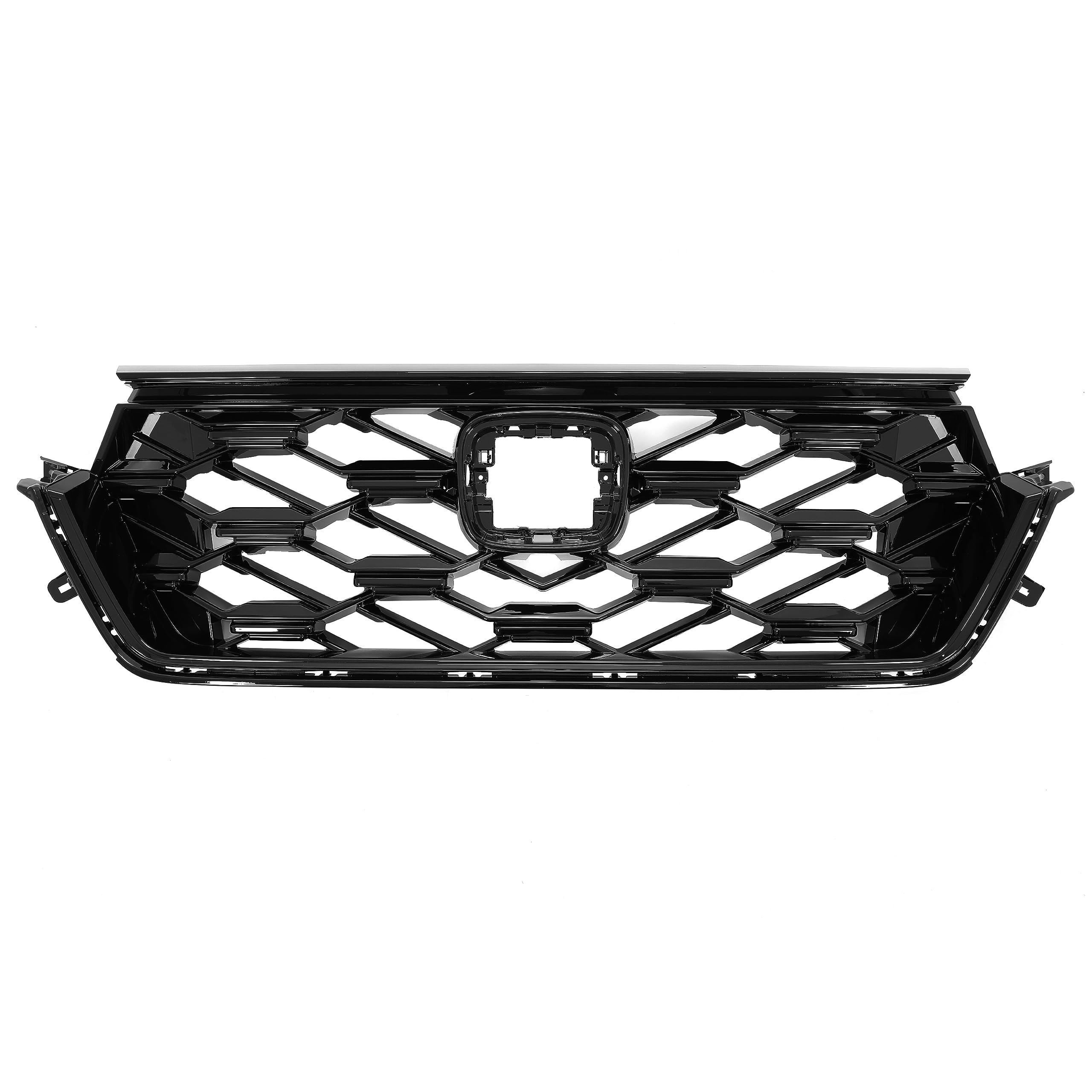HECASA Front Bumper Grille Compatible with 2023-2024 Honda CR-V CRV Upper Grill Black Painted ABS