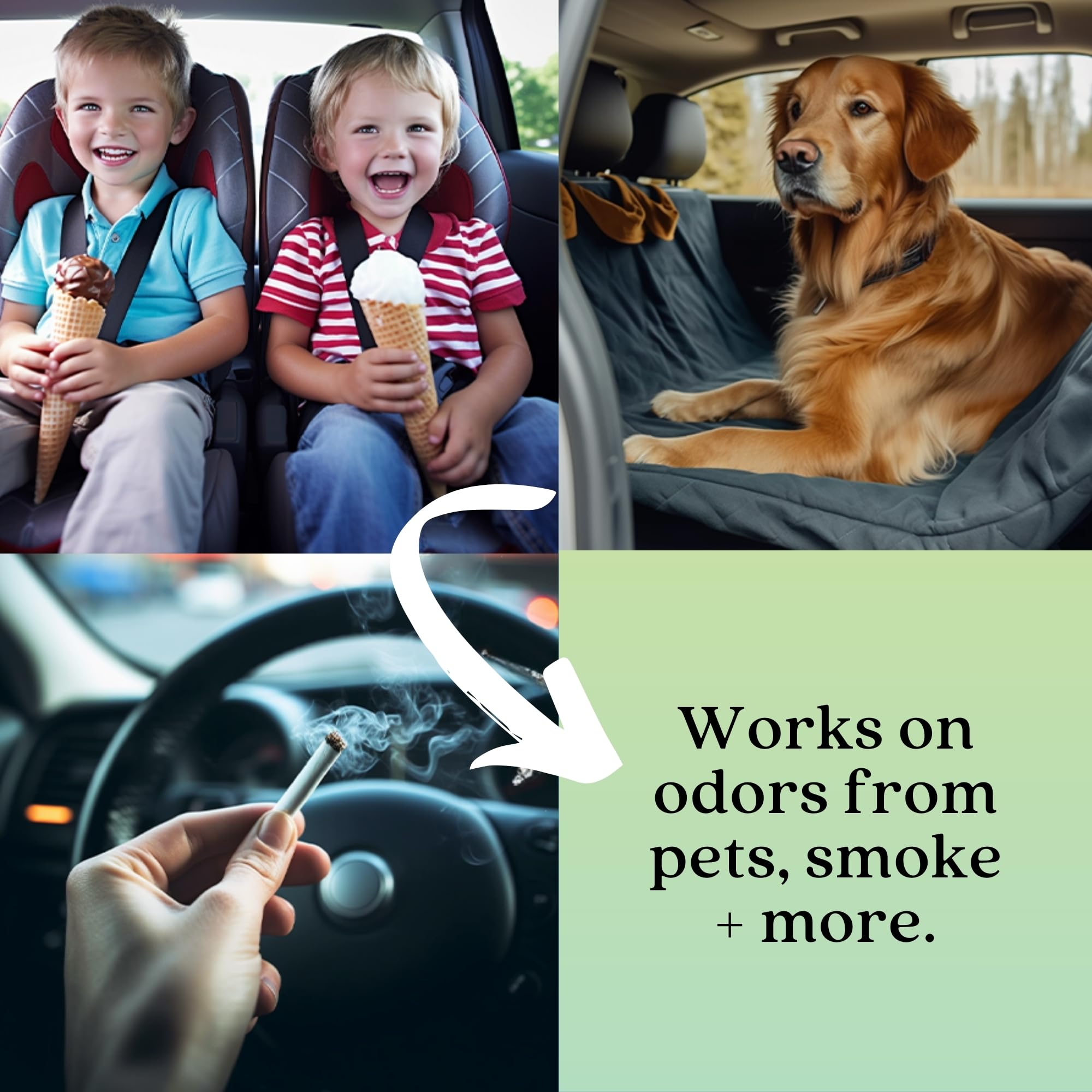 Azuna Auto Air Freshener & Odor Eliminator Gel, 2 oz. Pod with Tea Tree Oil, Slow-Release Freshener Works 24/7 for 60-90 Days, 1