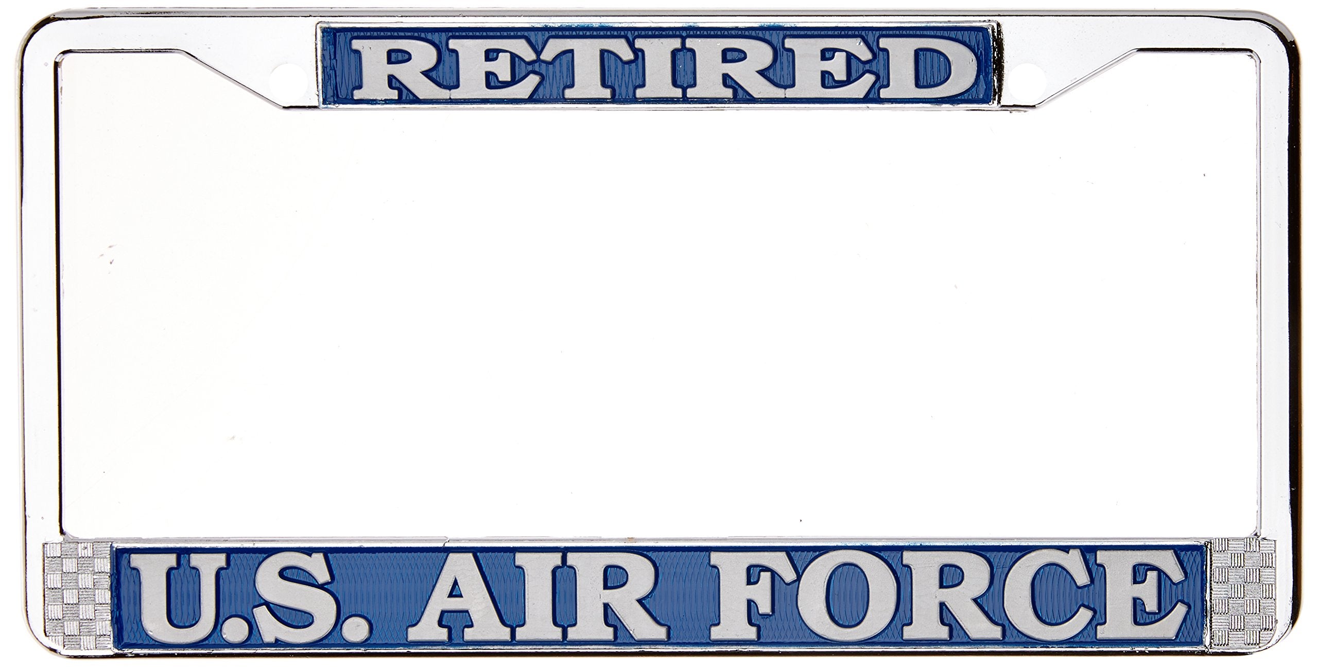 Tag Frames (Military) Us Air Force Retired License Plate Frame (Chrome Metal)
