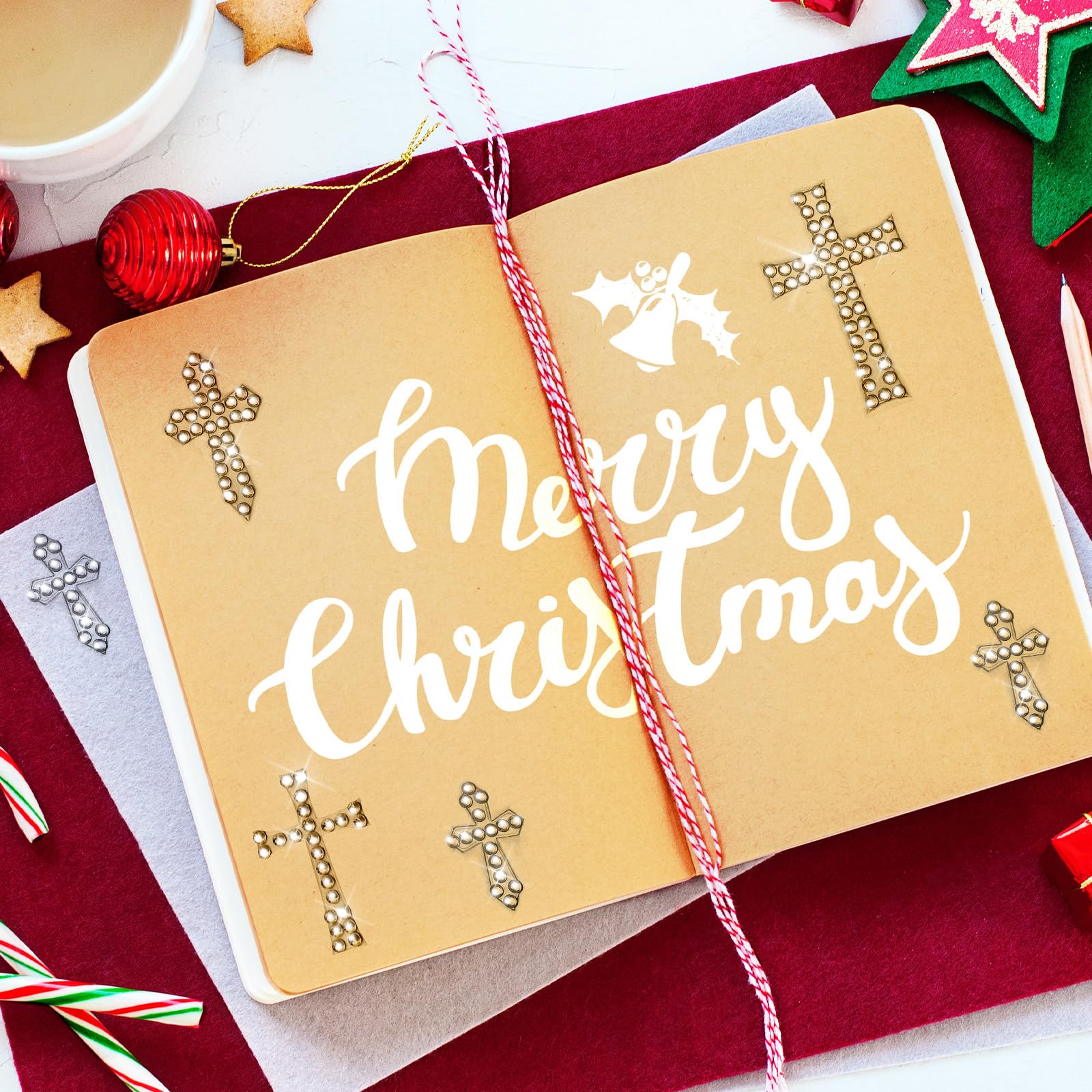 Epakh 76 Pcs Silver Rhinestone Cross Stickers Glitter Bling Cross Decals Crystal Self Adhesive Stickers For Easter Christian Jes