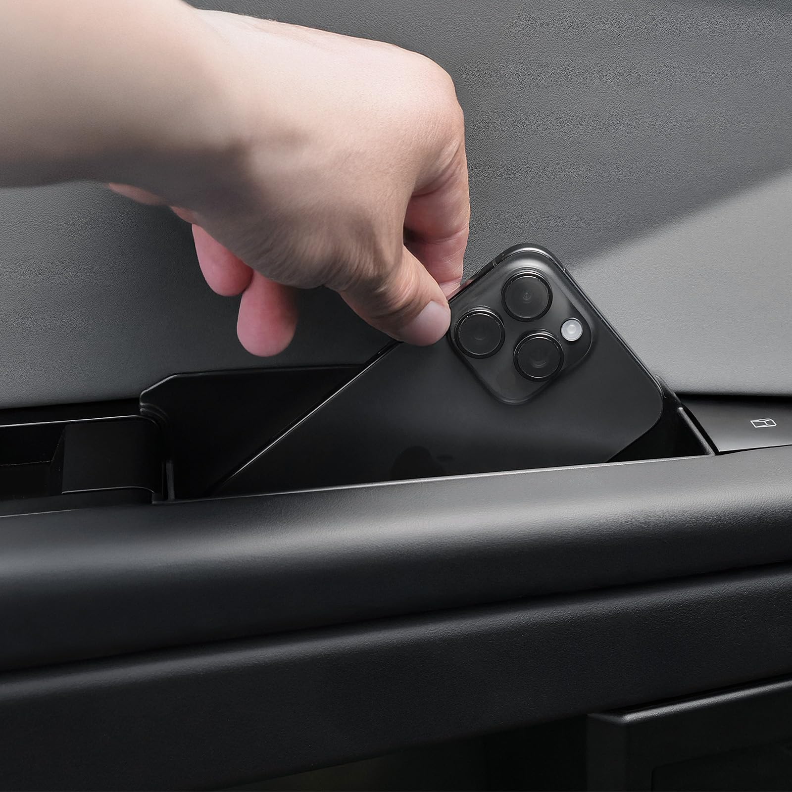 ELECFRESH 4 Door Handle Storage Box for Cybertruck Accessories, Inner Door Handle Phone Holder Front and Rear Grab Tray Pocket S