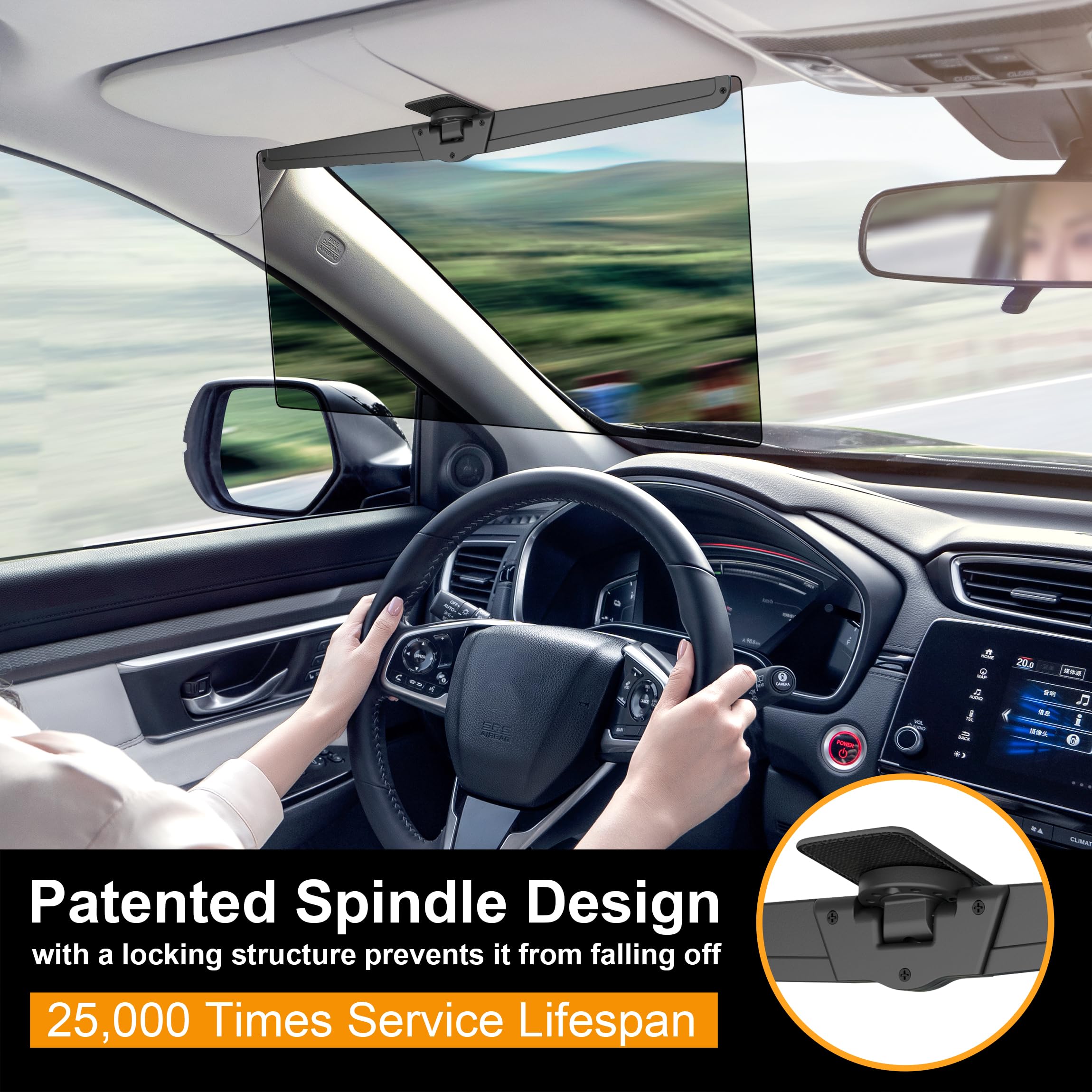 Veharvim Sun Visor Extender For Cars, Polarized Car Visor Extender Sun Blocker Uv400, Adjustable Visor Extension For Car Visor,