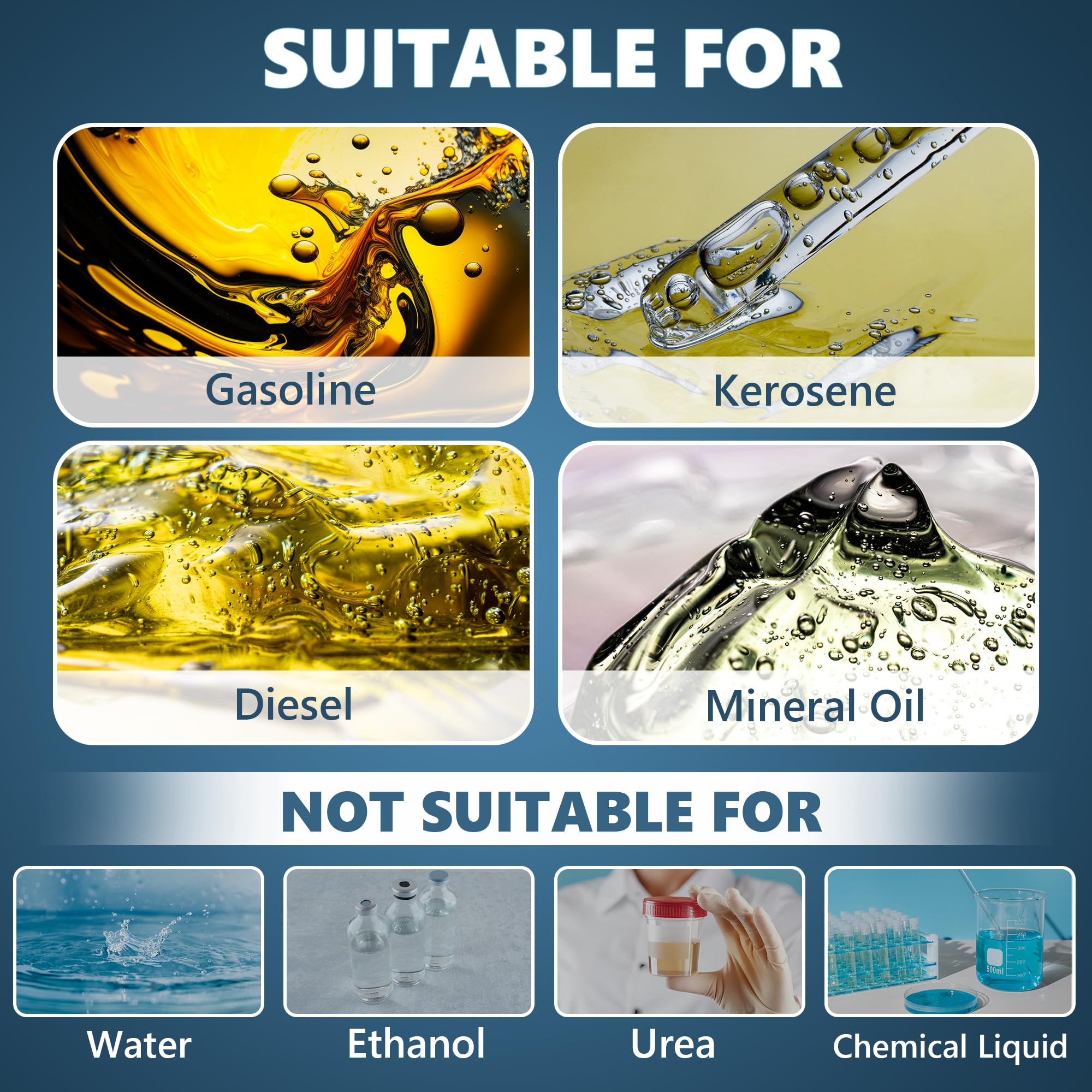 12V Dc Gasoline Fuel Pump Kit, Self-Priming Fuel Transfer Pump, Reversible Pumping, Overheat Protection, Explosion-Proof, Suitab