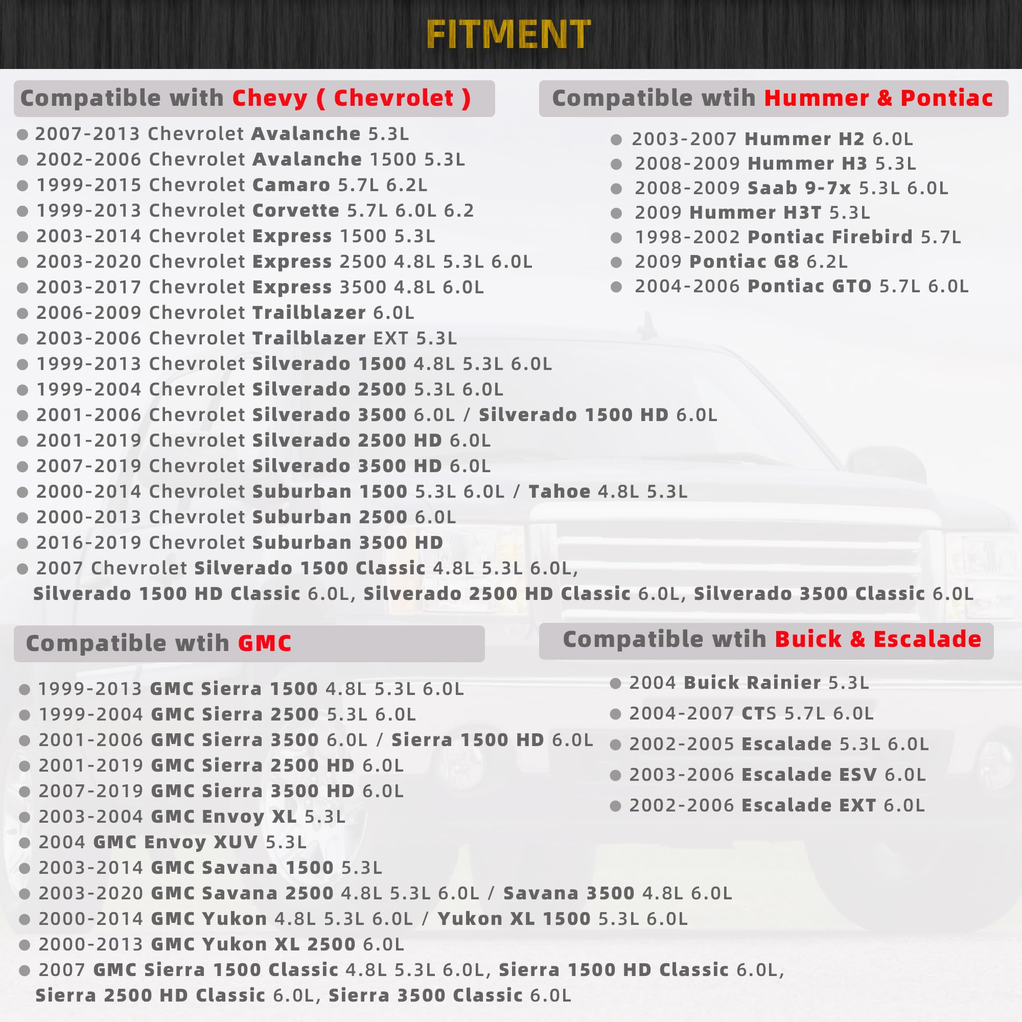 Dasbecan M295HV High Volume Oil Pump kit Compatible with 4.8L 5.3L 6.0L Silverado Avalanche Suburban Tahoe Trailblazer GMC Sierr