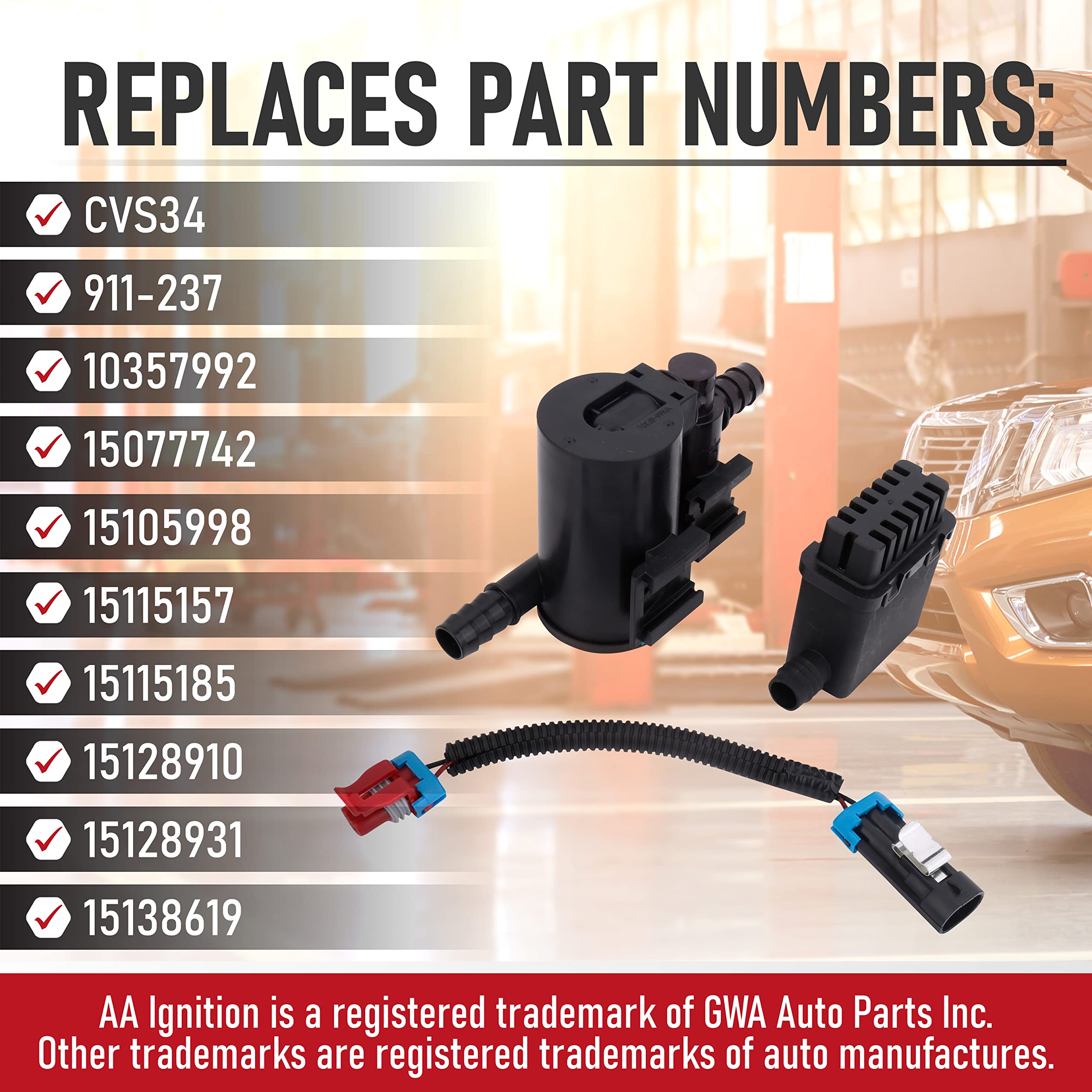 Vapor Canister Purge Valve Solenoid - Compatible with Chevrolet and GMC Vehicles - 2004-2010 - Silverado 1500, 2500 HD Classic,