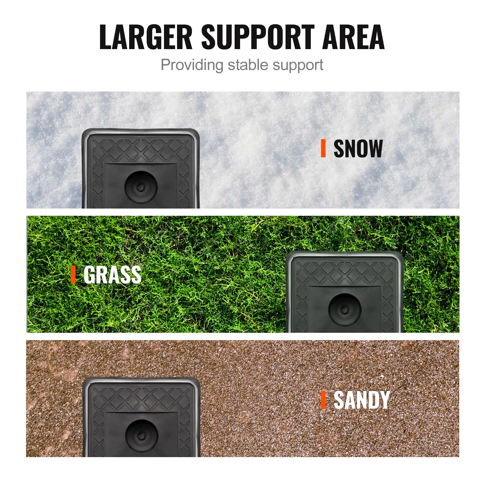 Vevor Trailer Jack Block, 6000 Lbs Capacity Per Rv Leveling Block, Polypropylene Rv Camper Stabilizer Blocks, Rv Travel Accessories Use For Any Tongue Jack, Post, Foot, 5Th Wheels, 4-Pack