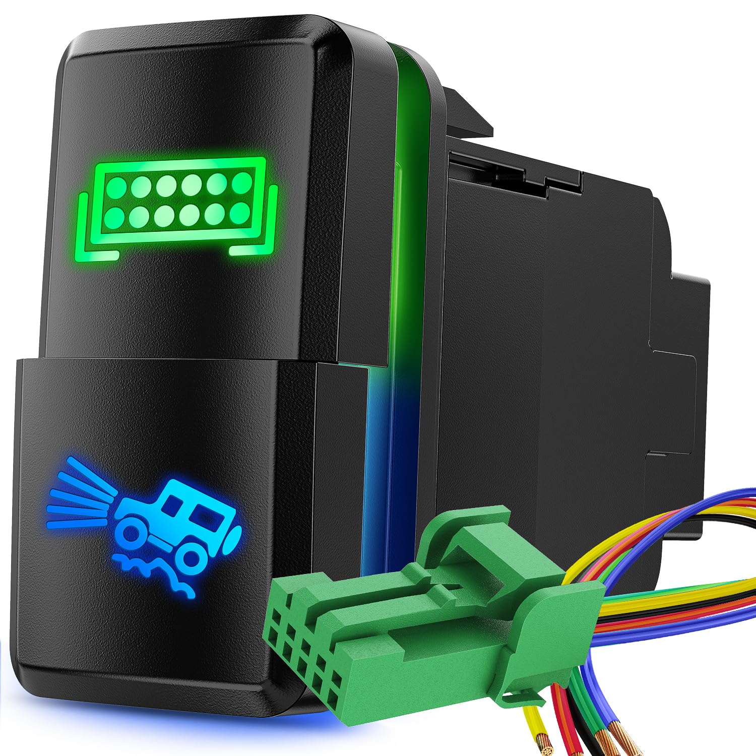 Nilight Led Light Bar & Off-Road Lights Dual Push Button Switch 12V On Off Switches With Connector Wire Kit 1.54'' X 0.83'' Repl