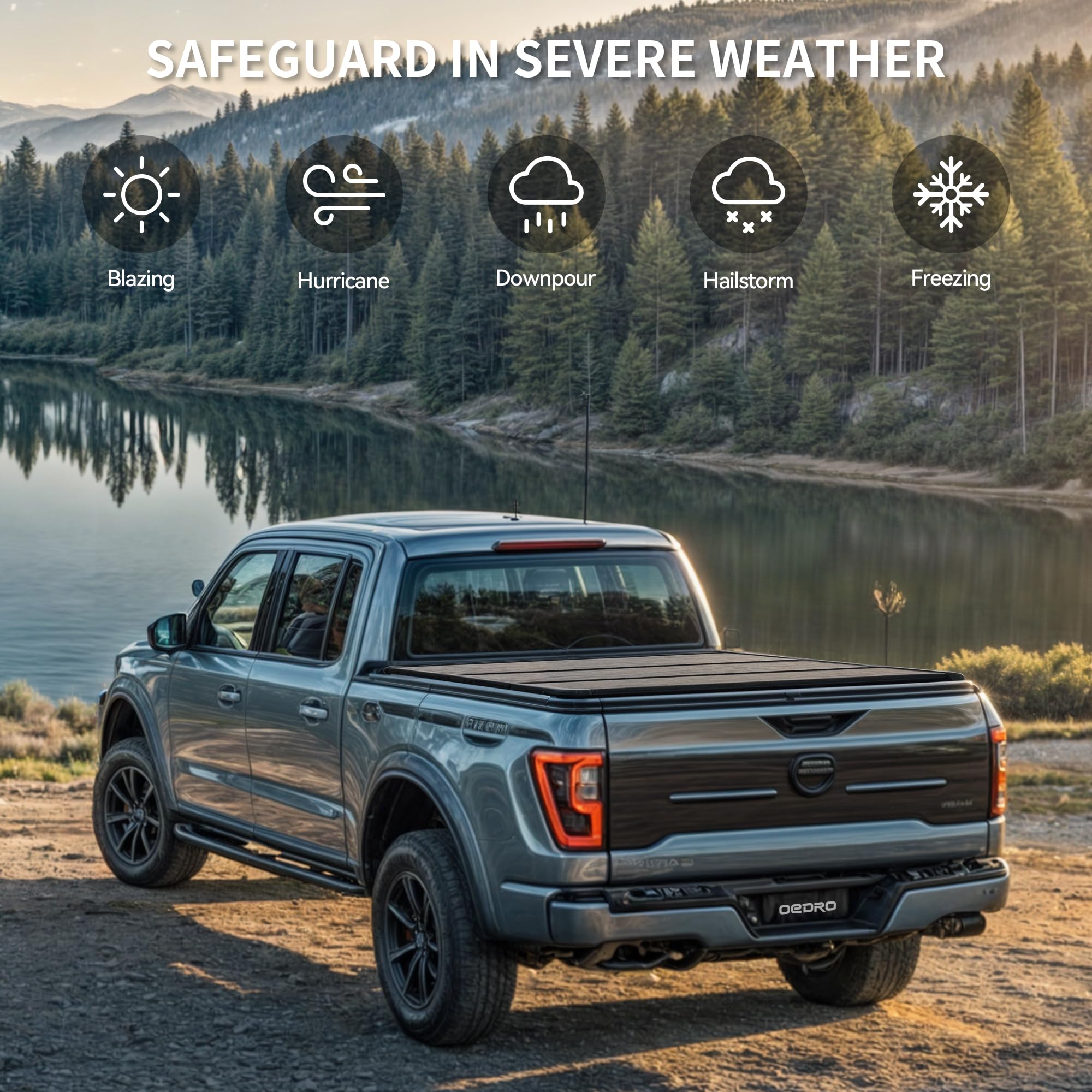 Oedro Frp Hard Tri-Fold Tonneau Cover Fits For Toyota Tacoma 2024 2025 6Ft Bed (Excl. Trail Edition), Weather-Resistant