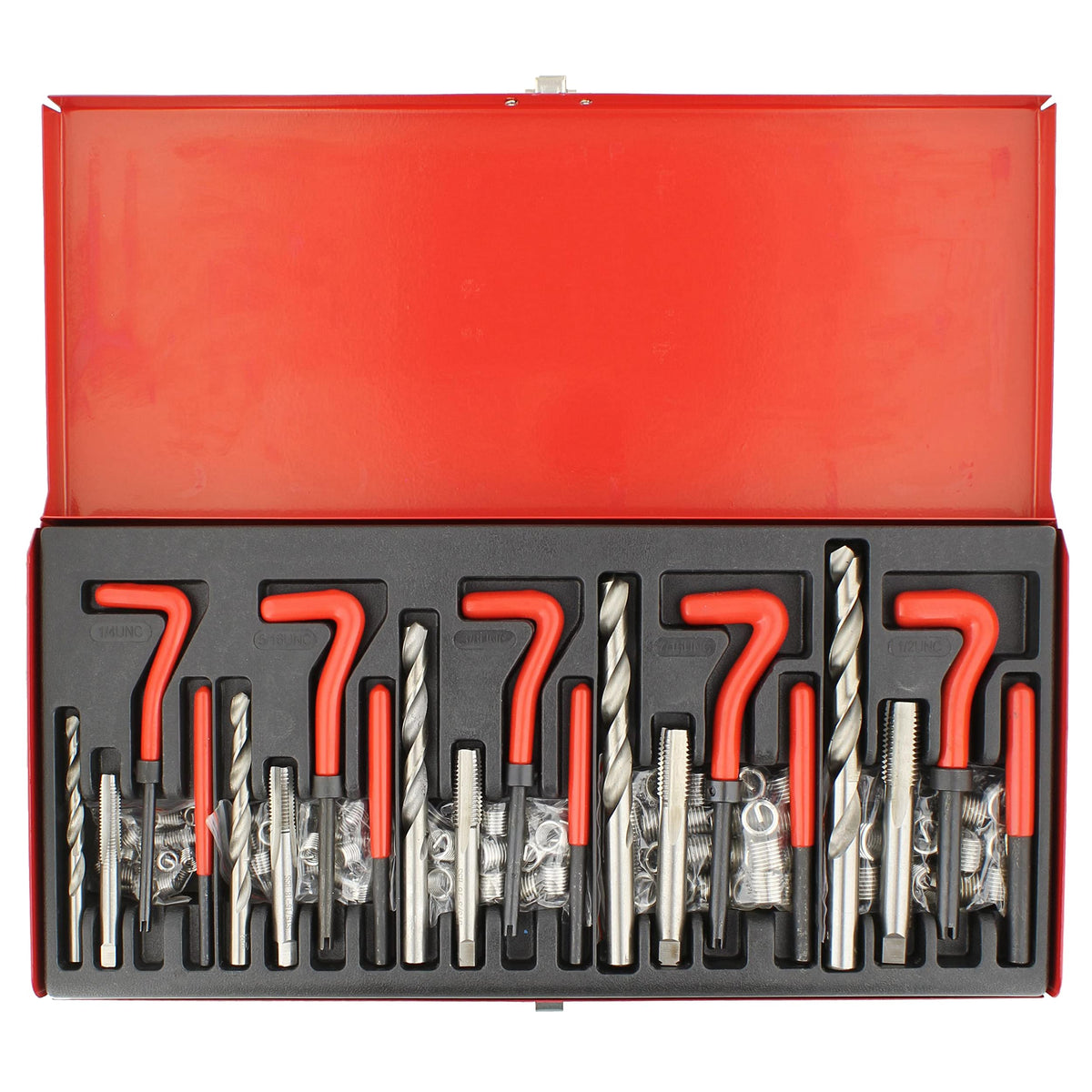 Abn Professional Thread Repair Kit - 131Pc Sae Drill Thread Restorer Kit For Restoring External Or Internal Screw Holes