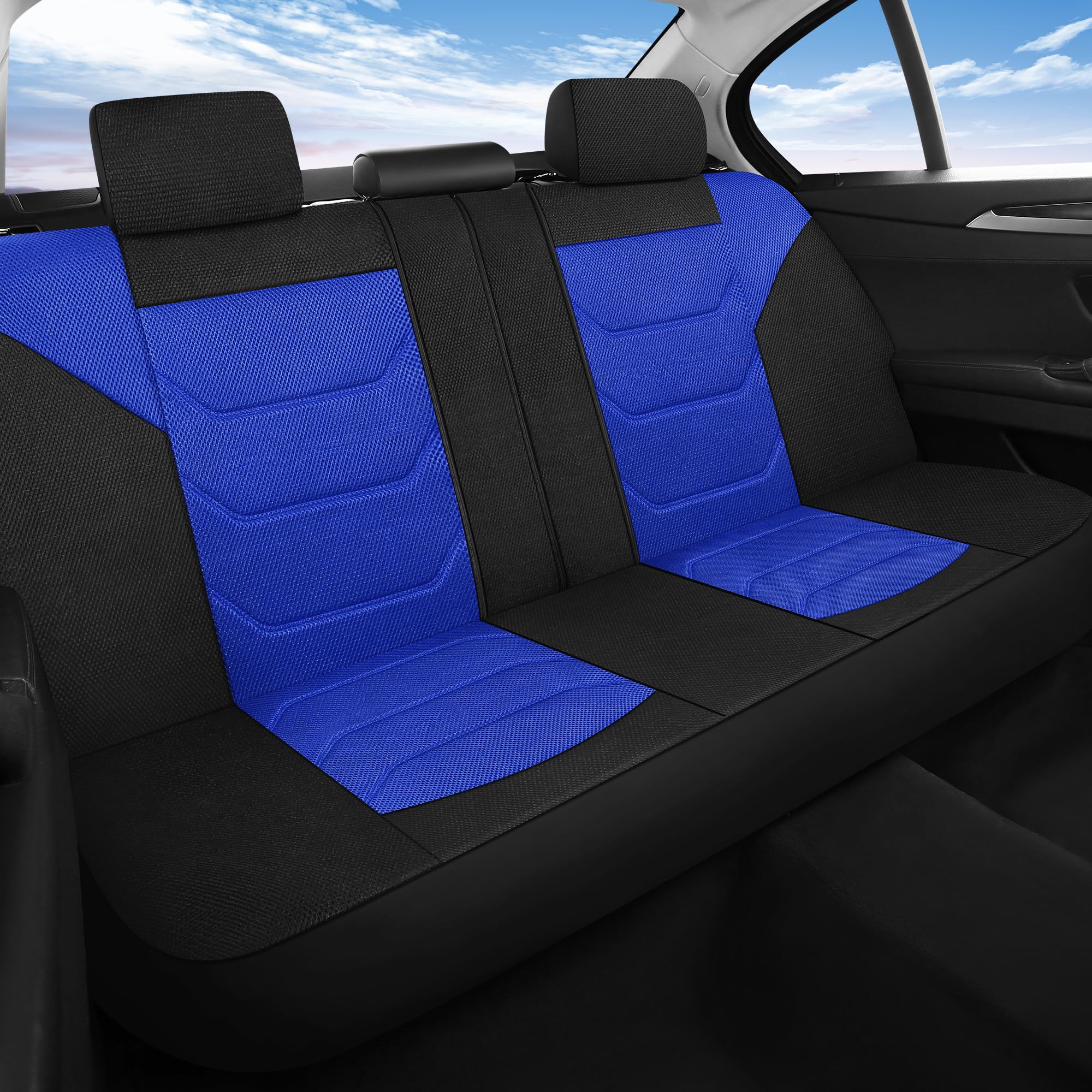 Pariiaotin 3D Air Mesh Car Seat Cover Full Set Washable and Breathable Premium Cloth Automotive Vehicle Seat Covers for Cars Int