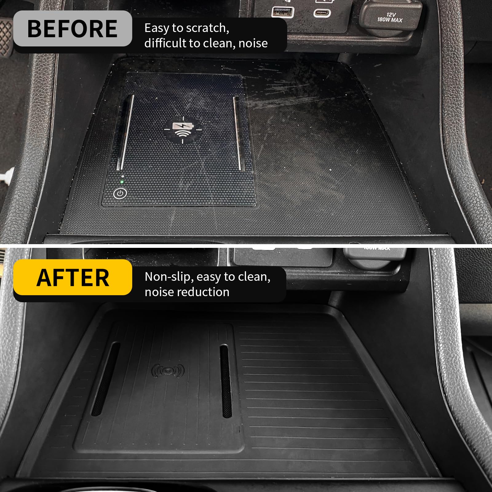 Maxzina Center Console Mat Compatible with 2023 2024 2025 Honda Pilot Interior Wireless Charging Mat Center Console Anti-Slip Pr