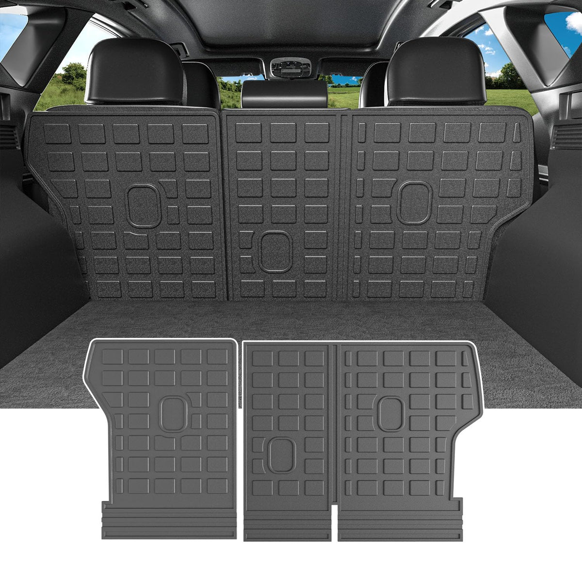 Powoq Back Seat Protector Compatible With 2022-2025 Hyundai Tucson Backrest Mat Tpe Cargo Mat All Weather Cargo Liner Replacement For 2022 2023 2024 2025 Hyundai Tucson Accessories (Backrest Mat)