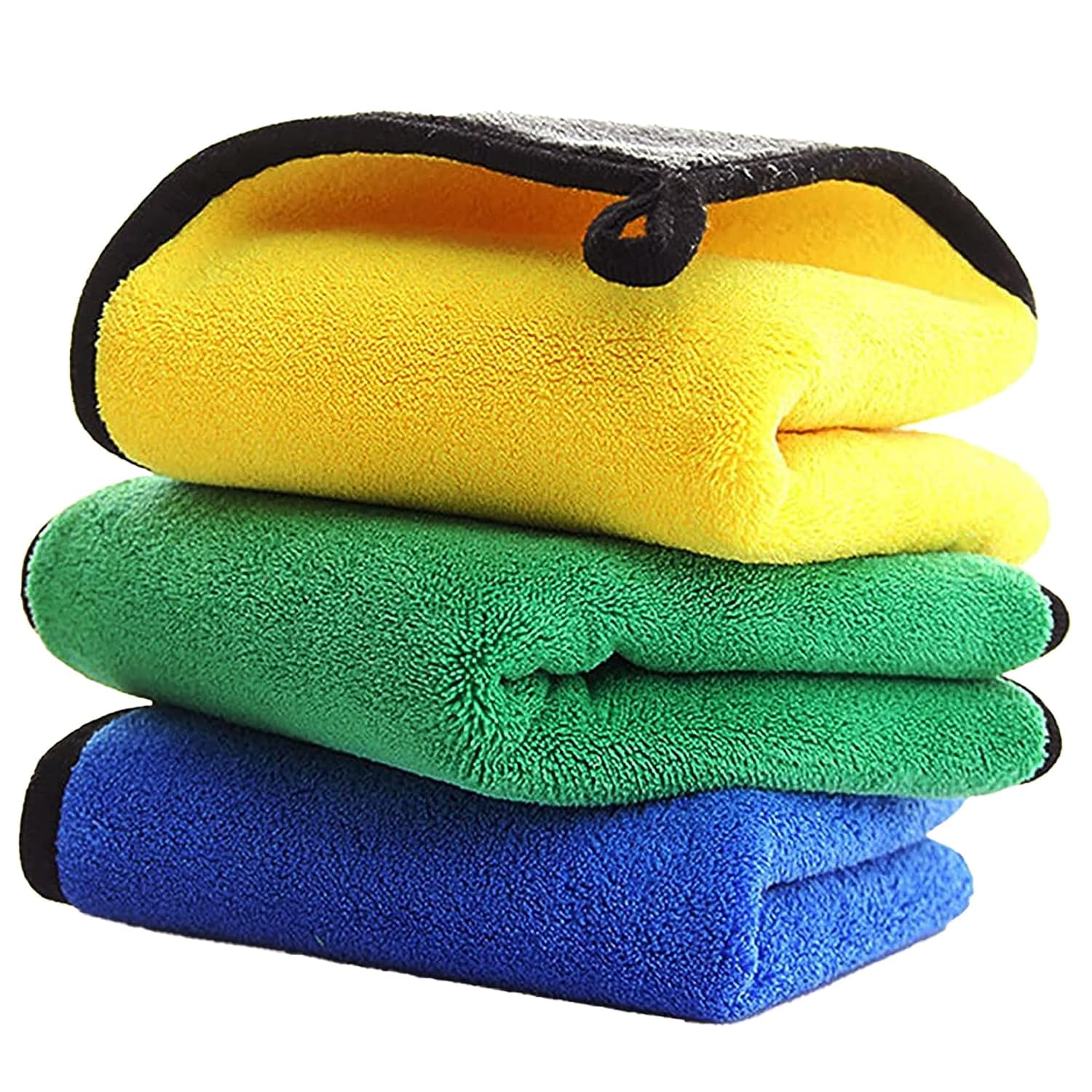 DLEST Microfiber Double Layered Cloth 30x30 and 30x60 Cms 2 Piece Towel Set Streak Free Multipurpose Wash Cloth for Kitchen Car 
