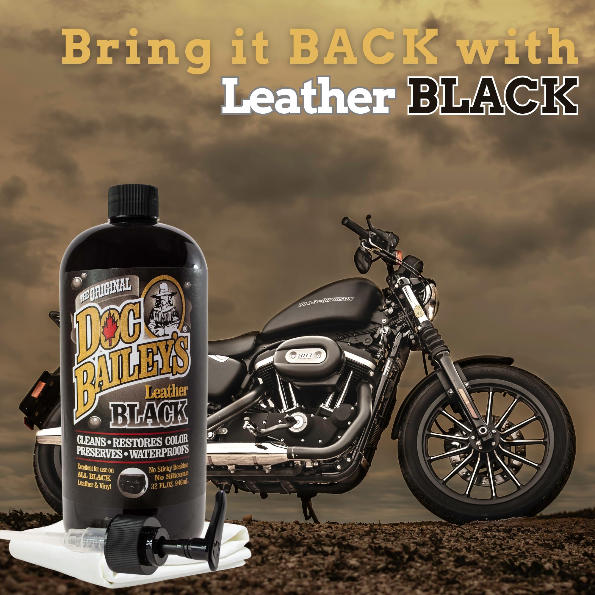 Doc Baileys Leather Black Care -Premium Quality All In One Leather Cleaner, Conditioner, Waterproofer & Protectant - For Your Ca