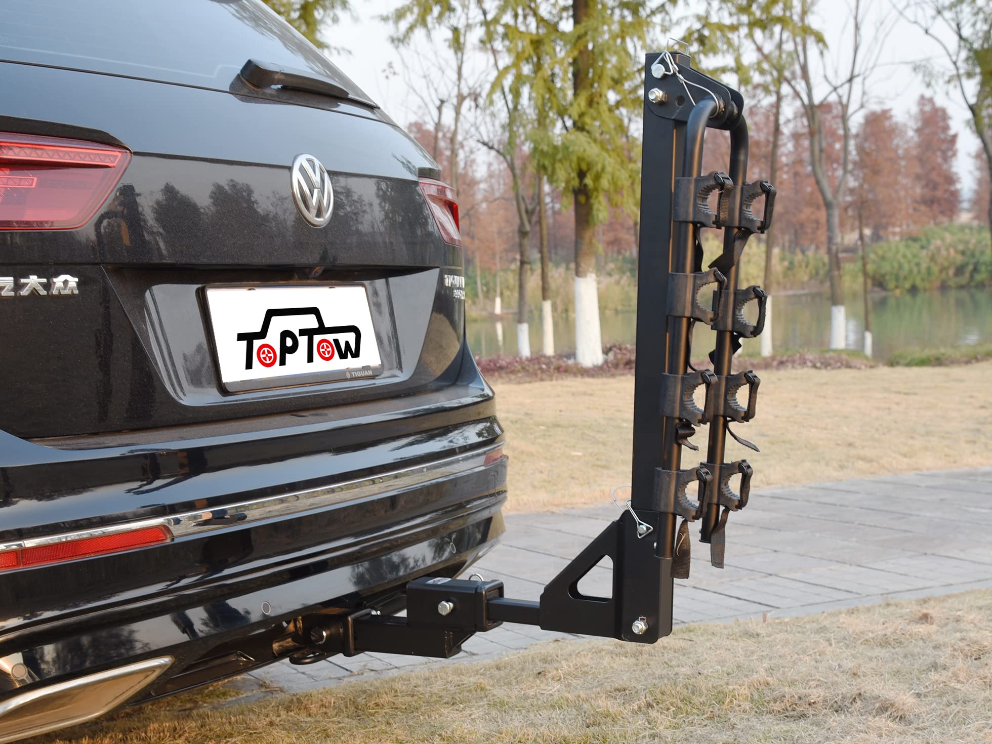 Toptow 64121 2-Inch Receiver Trailer Hitch Extension Riser With 2-Inch Rise/Drop, 2-Inch Solid Shank, 10000Lbs Capacity, Anti-Rattle Bolt