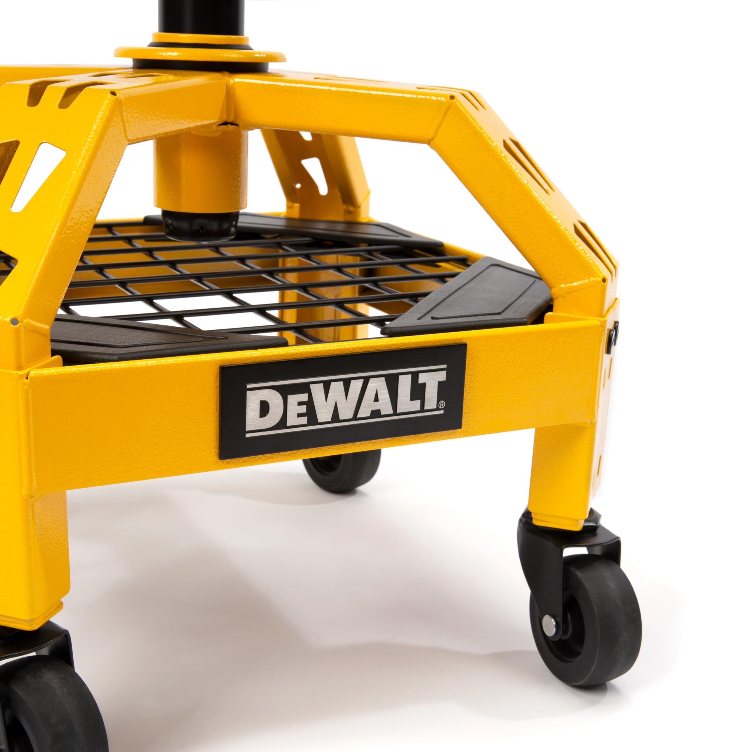 DEWALT Heavy-Duty Metal Rolling Stool for Shop or Garage, Padded 360-degree Swivel Seat, Durable Steel Frame, Adjustable