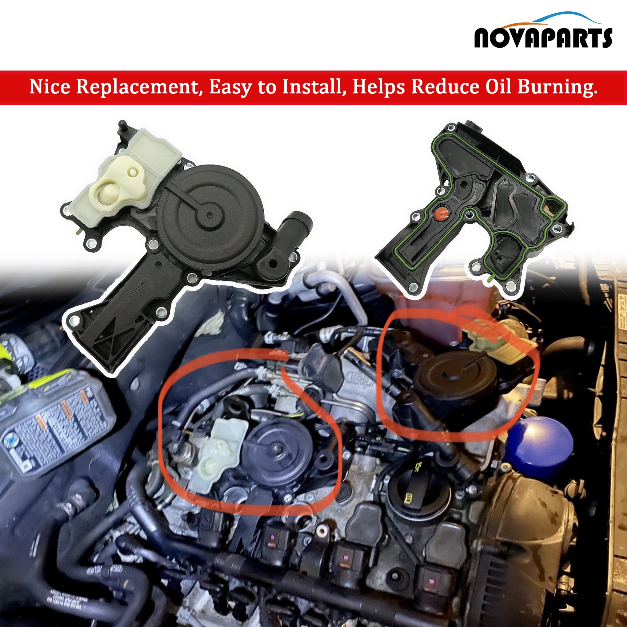 Pcv Valve Oil Separator Crankcase Vent Valve W/Gasket For Audi A3 A4 A5 Q5 Tt Vw Beetle Cc Golf Passat Tiguan Eos Jetta 2.0T 06H103495Ae 06H103495J 06H103495Ak