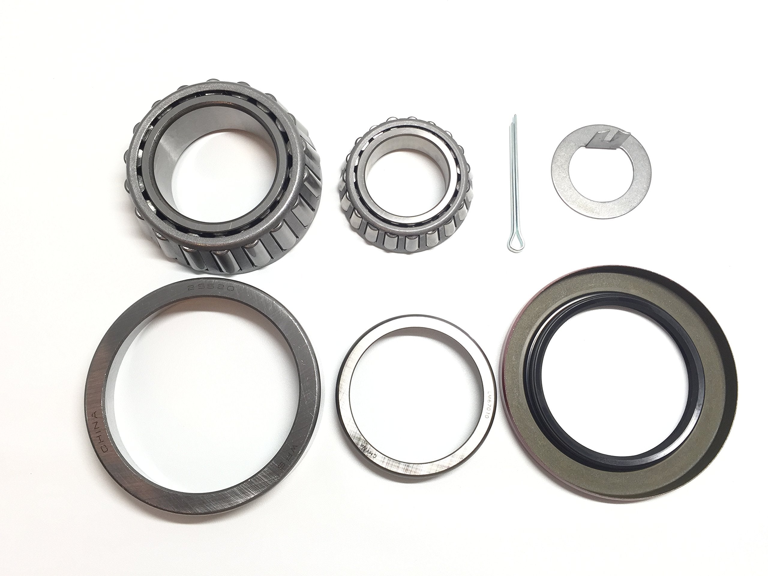 WPS Trailer Hub Wheel Bearing Kit 25580 LM67048 with Grease Seal 10-36 (Or 10-10) for 5200-6000 lb. EZ Lube Axles