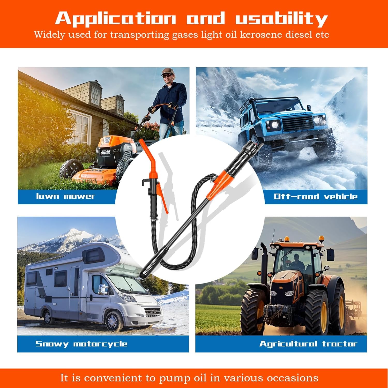 2025 Upgraded Portable Power Pump, Battery Operated Electric Siphon Pump, Hand Fuel Transfer Pump, Portable Battery Pump for Gas