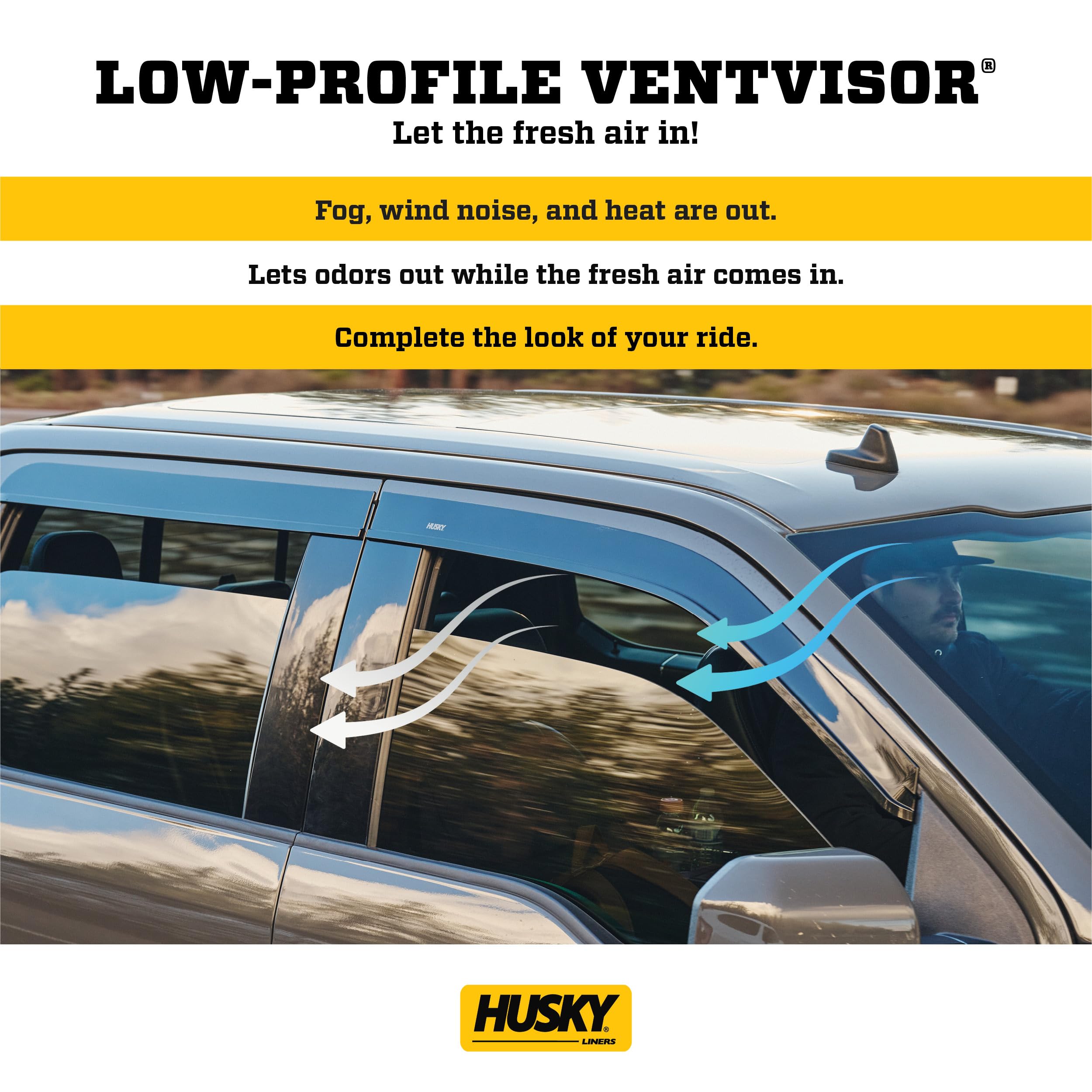 Husky Liners Low Profile Ventvisors/Rain Guards | Fits 2024-2025 Chevrolet Traverse, 4 pcs. | Smoke - 2854137