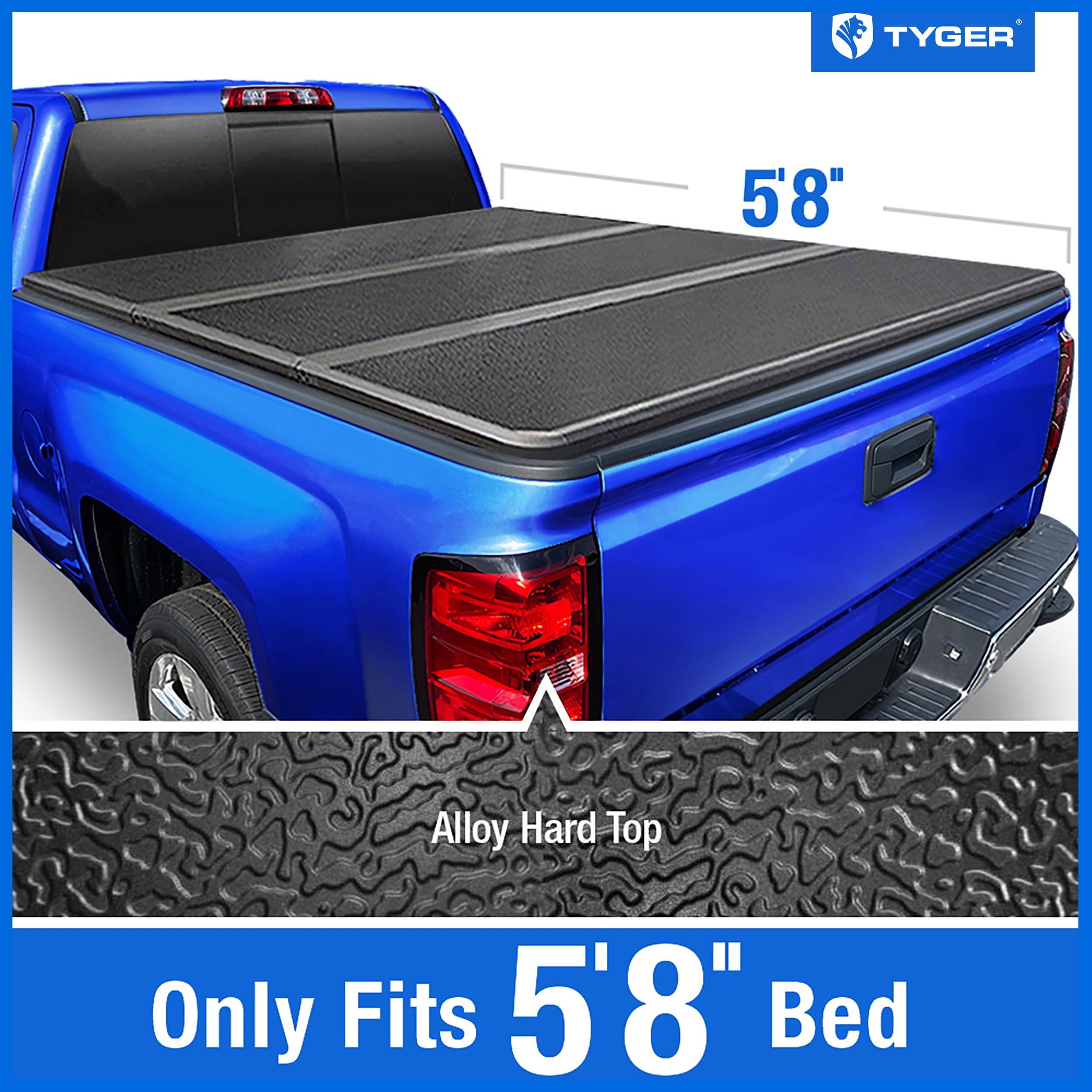 Tyger Auto T5 Alloy Hardtop Truck Bed Tonneau Cover Compatible With 2007-2013 Chevy Silverado / Gmc Sierra 1500 | Fleetside 5'8'