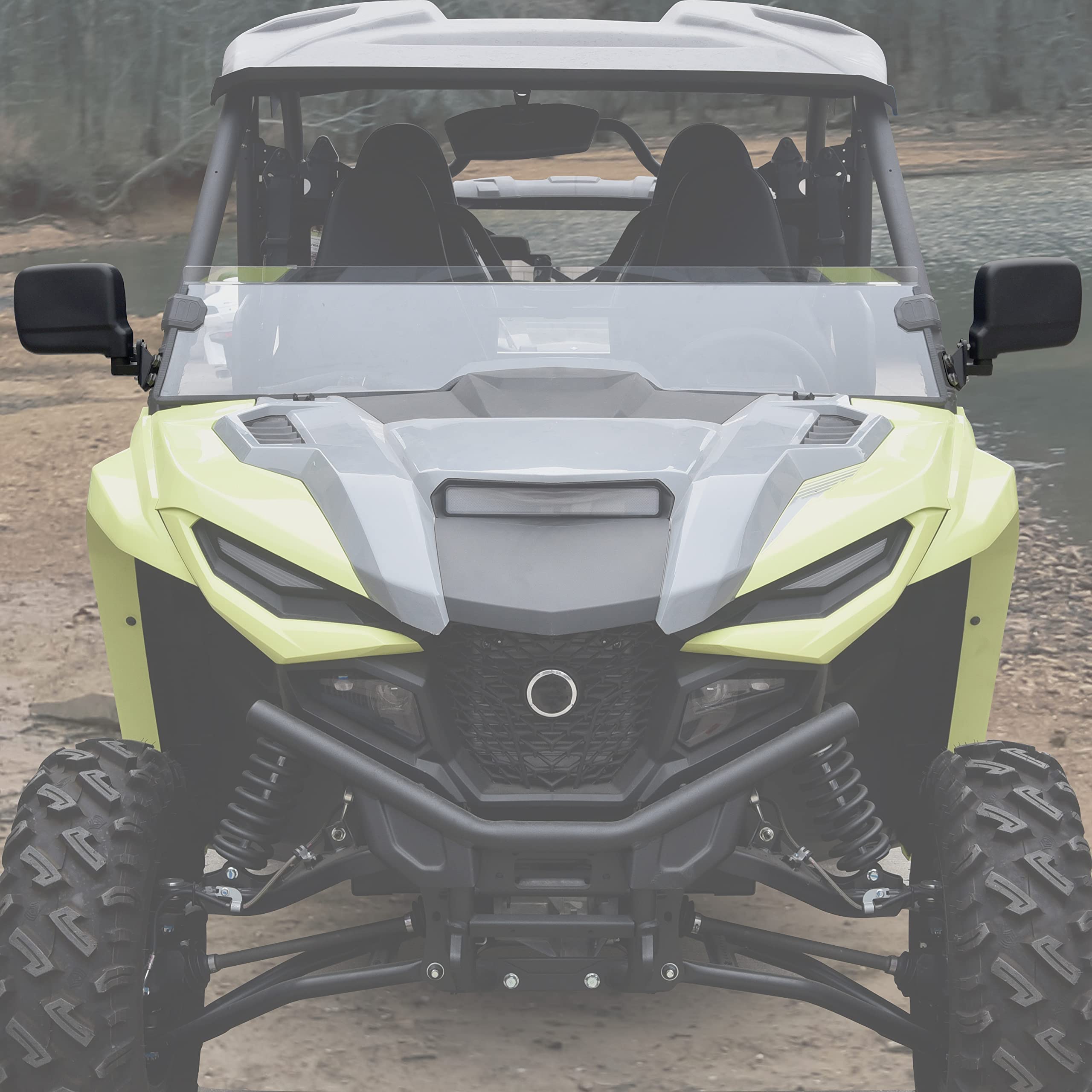 SAUTVS Adjustable Wider Rearview Side Mirrors for Yamaha RMAX 1000, Folding Clear Rear View Side Mirrors for Yamaha Wolverine RM