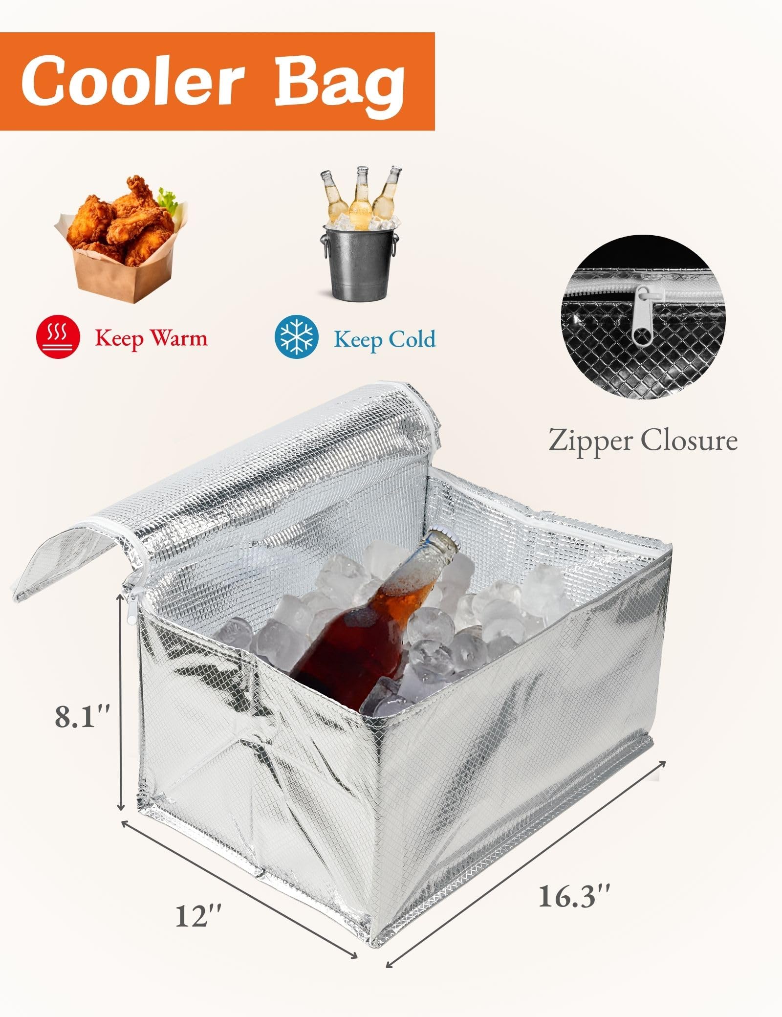 Mymazn Trunk Crate Organizer With Cooler For Car, Collapsible Plastic Trunk Lid Organizer Box For Travel, Groceries, Sports, Hom