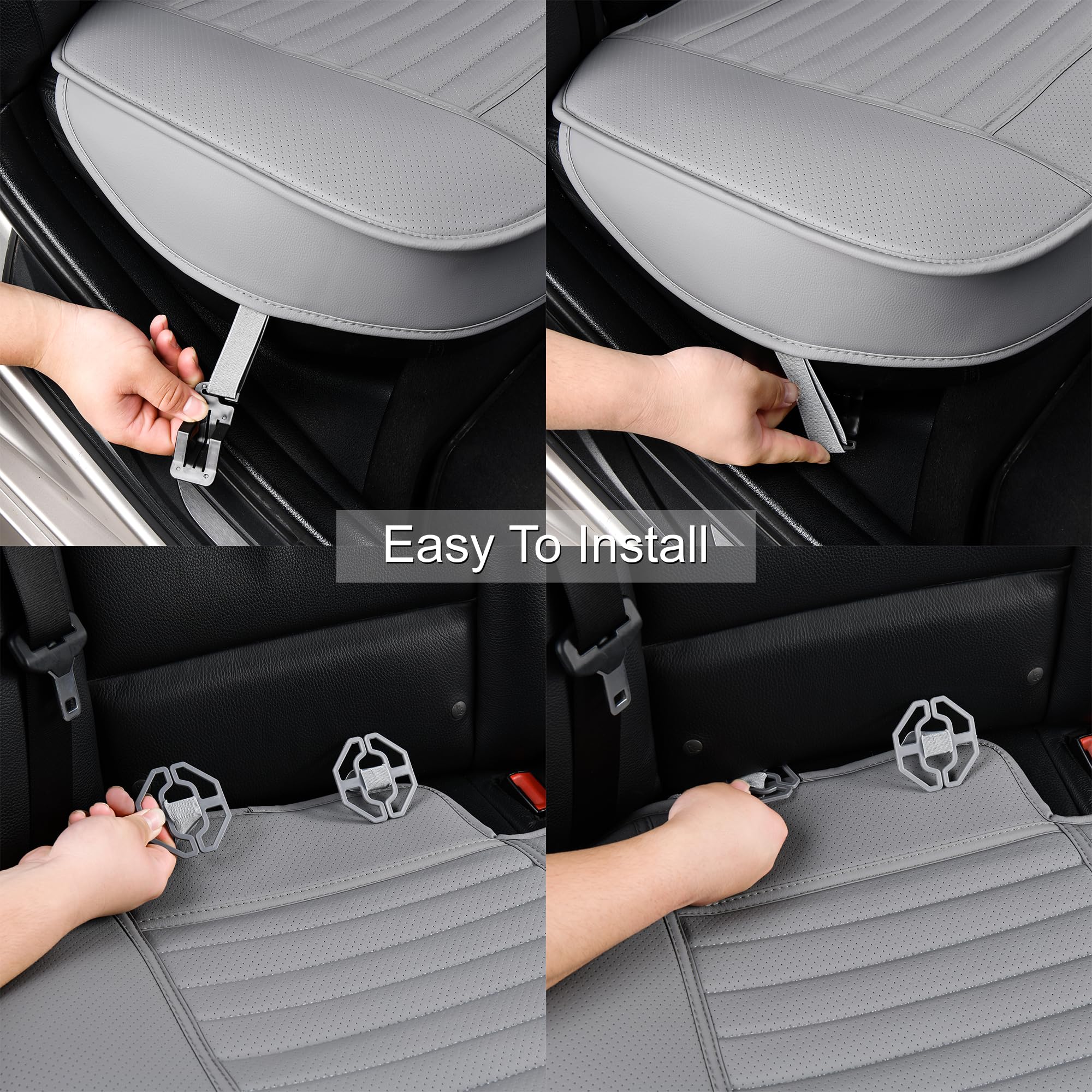 Sunny Color Back Seat Covers, Rear Seat Cushions, Auto Bench Protector With Breathable Pu Leather And Non-Slip Bottom Universal