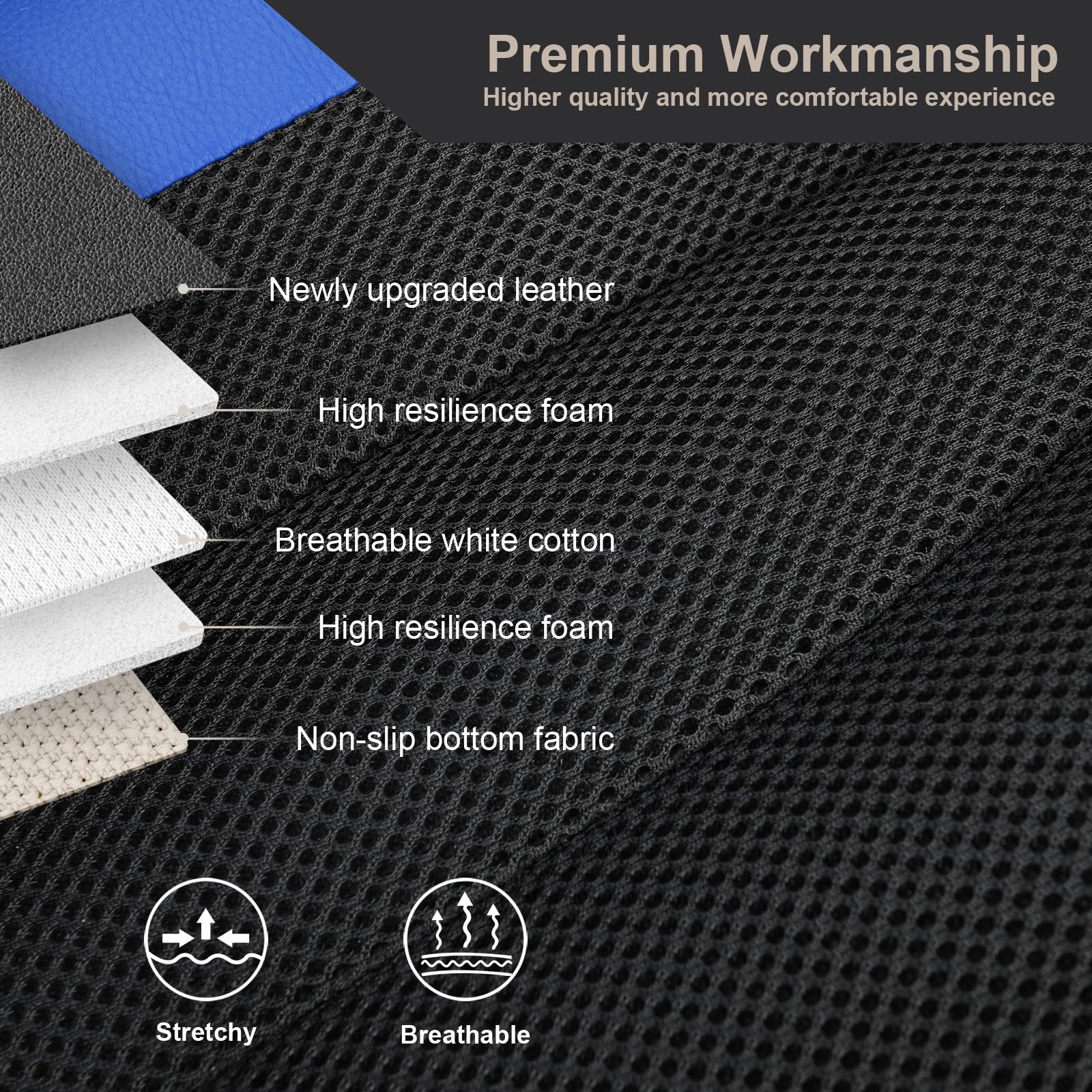 GIANT PANDA Front Car Seat Cover Custom Fit Toyota, 3D Air Mesh Car Seat Covers for Toyota Rav4 Camry Highlander Corolla Prius (