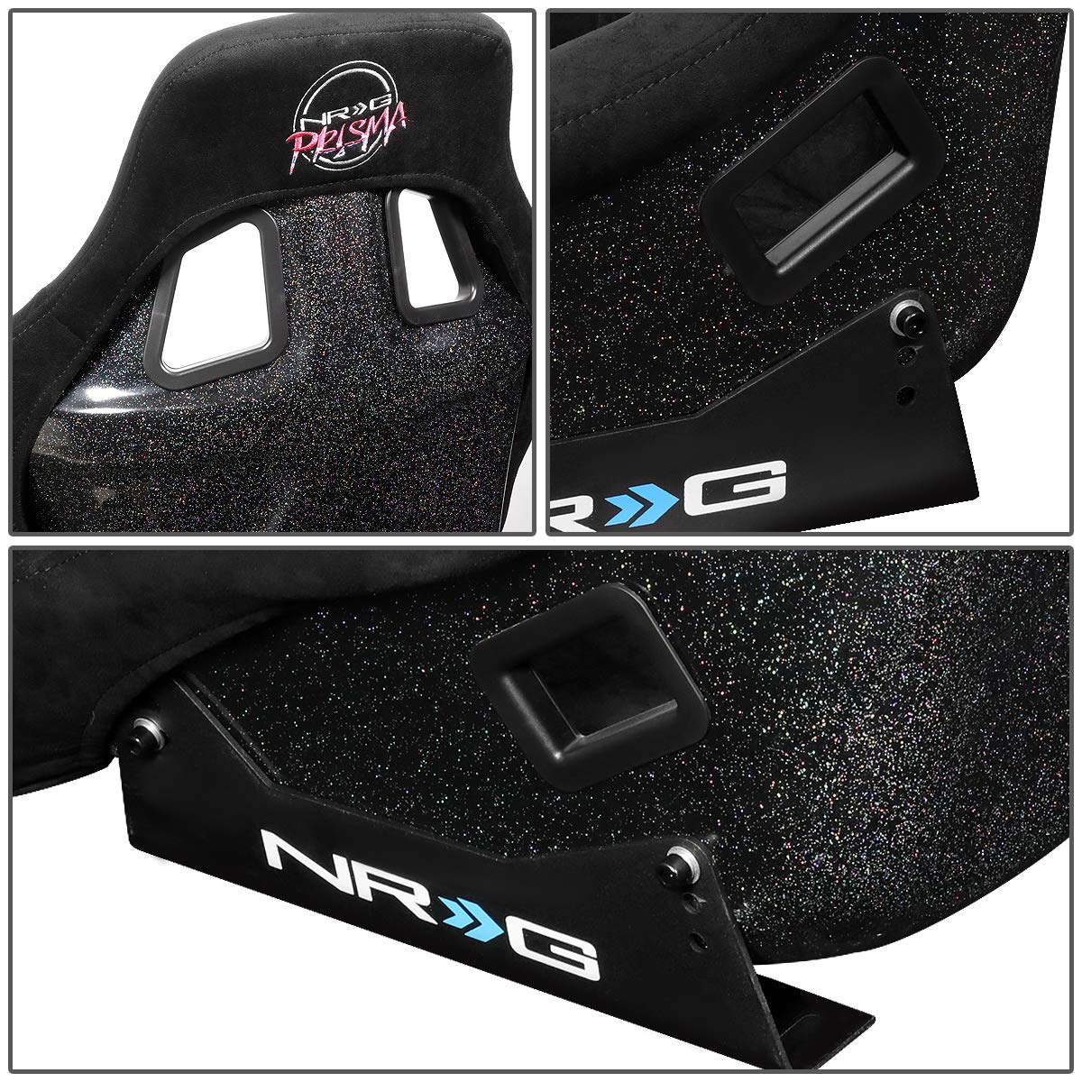 Nrg Innovations Nrg-Frp-302Bk Large Size Fiber Glass Bucket Racing Seat Black Alcantara