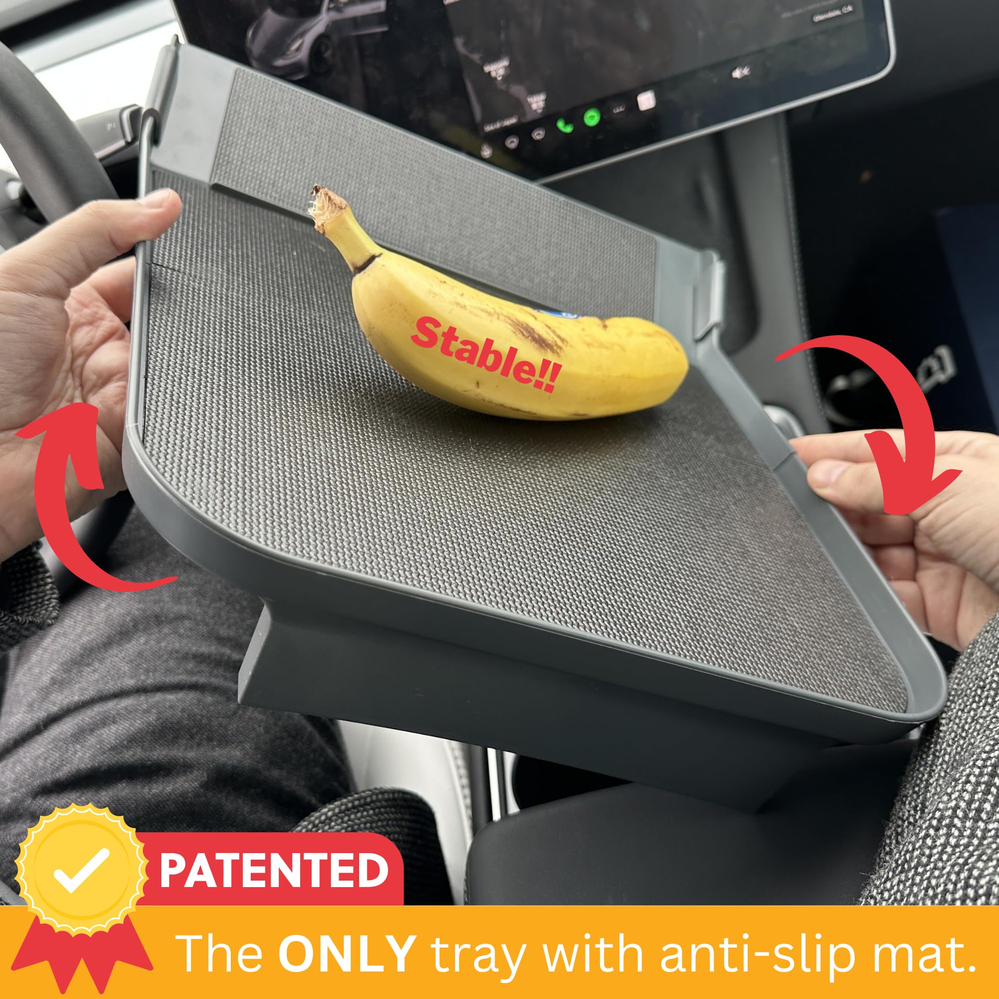 Ennovatools Tesla Model Y Model 3 Accessories 2020 To 2024, Car Eating Food Table Alset Tray, Center Console Organizer, For Autopilot, Road Trips. Anti-Slip Mat For Stability. (Tray Only)